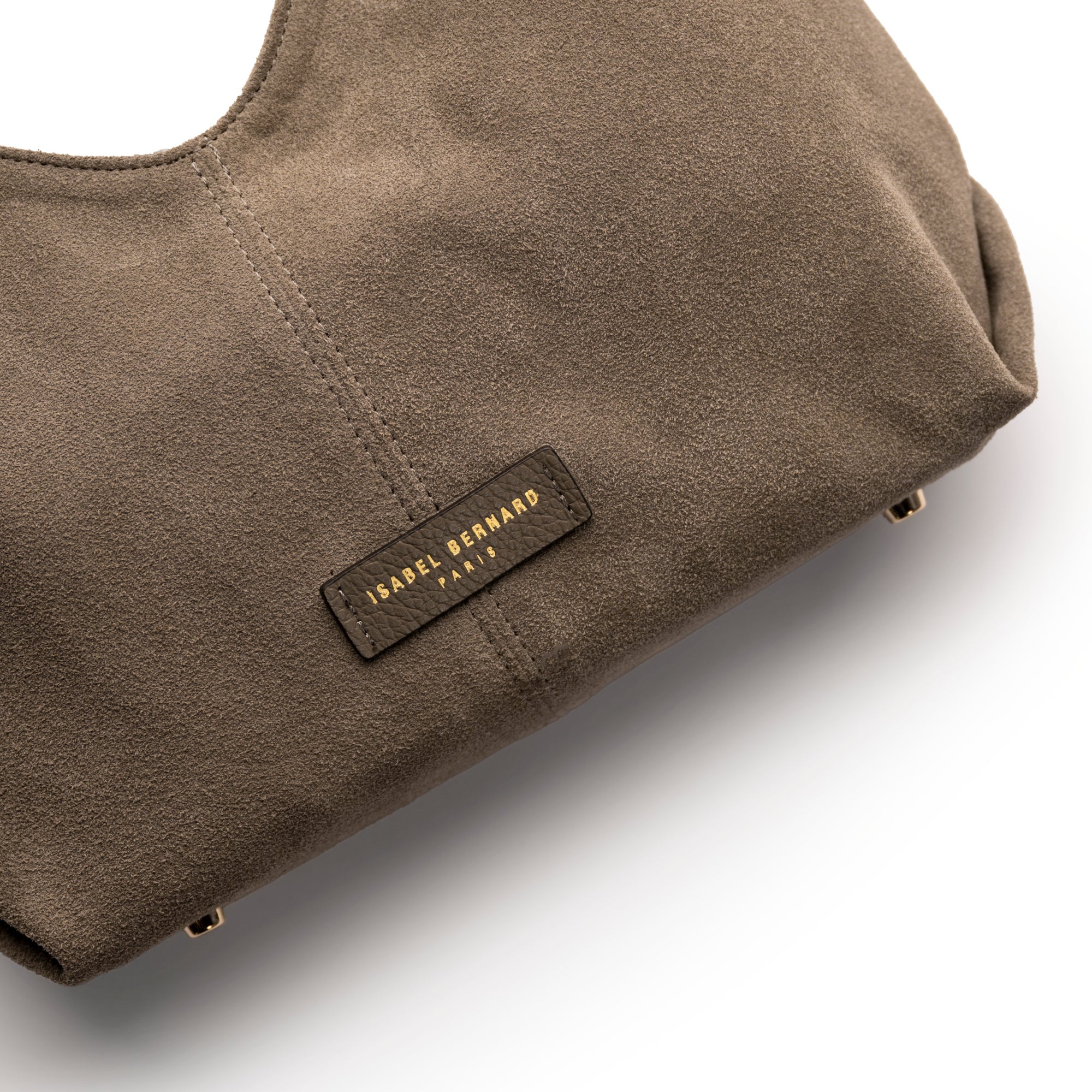 Honoré Grace mini taupe suede handbag