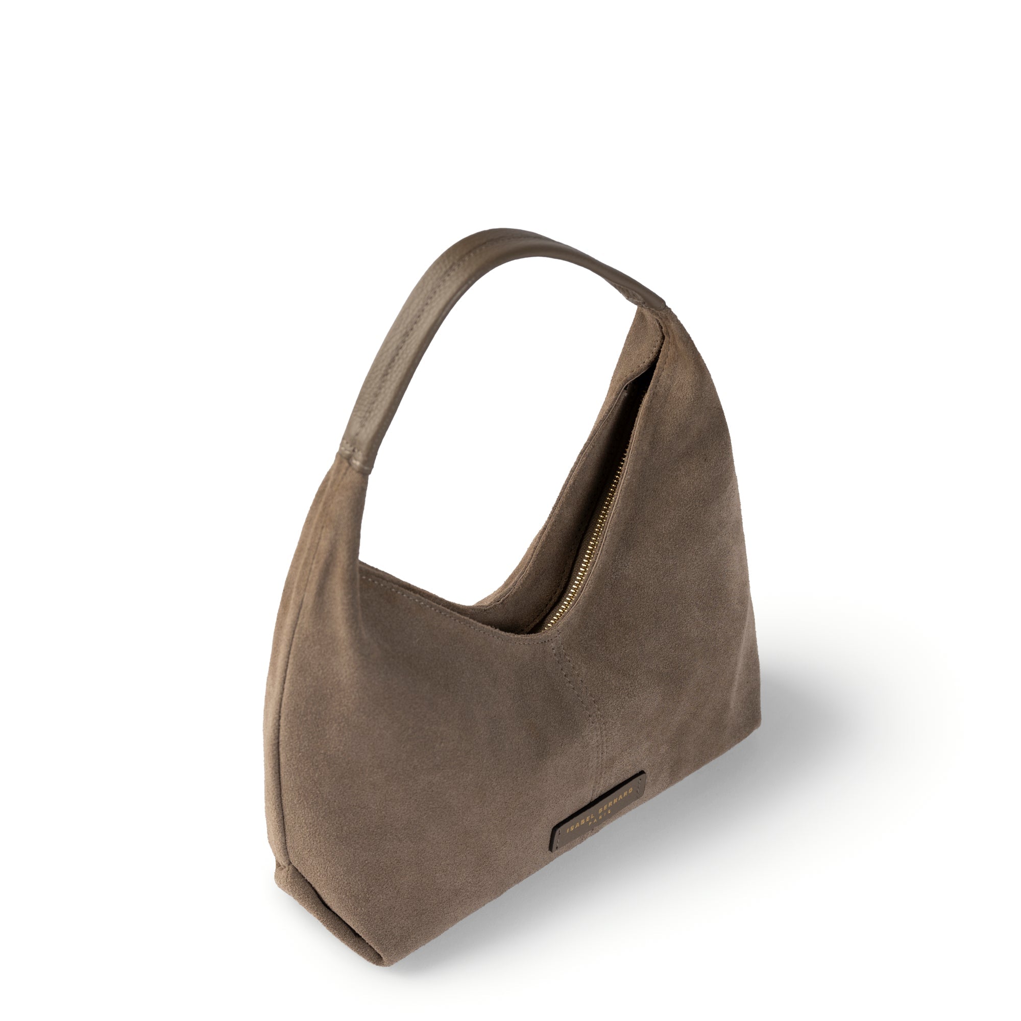 Honoré Grace mini taupe suede handbag