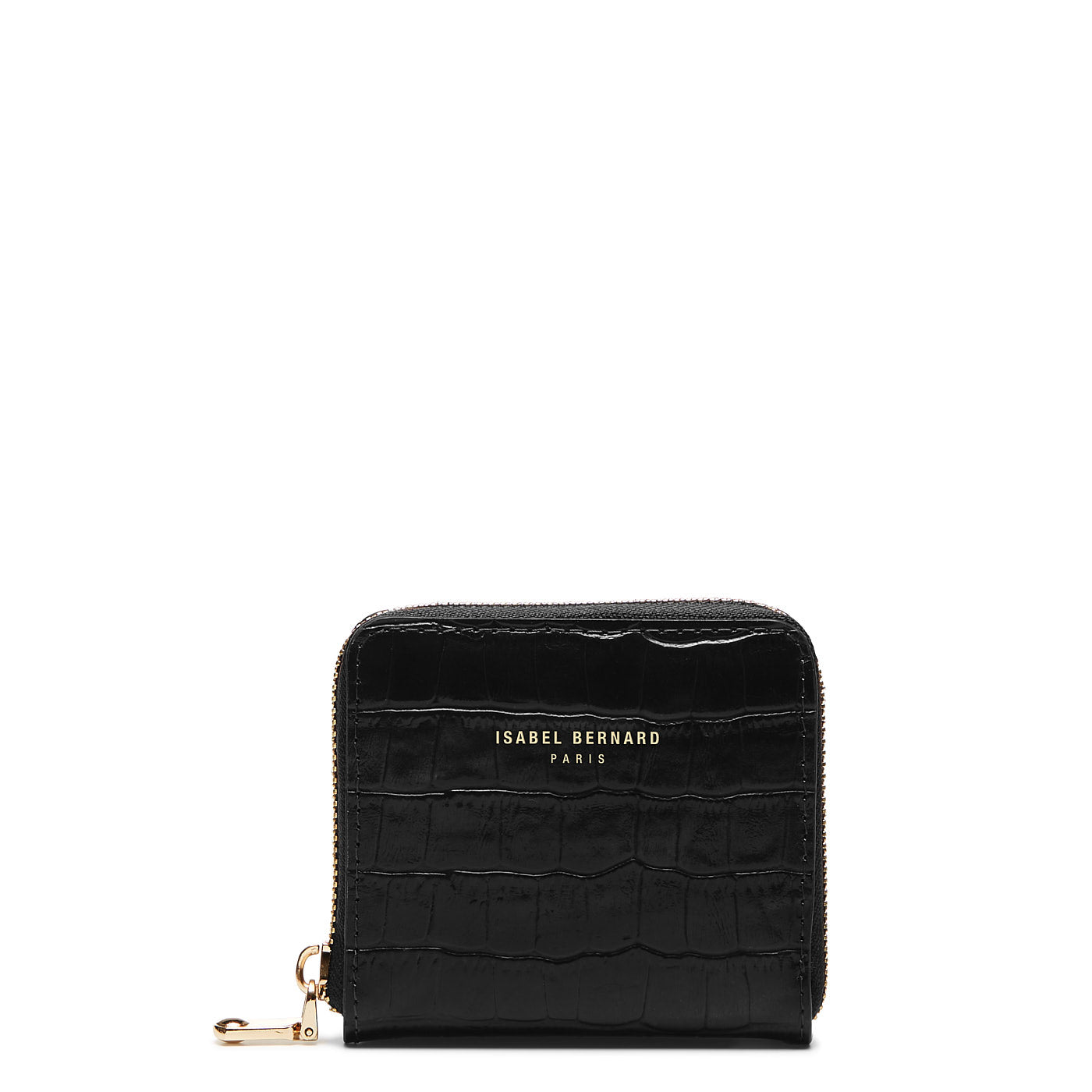 Cadeau d'Isabel croco black calfskin leather handbag and wallet set