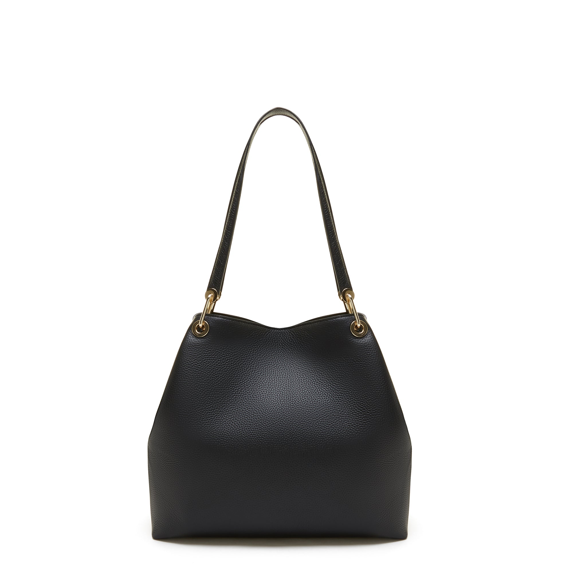 Cadeau d'Isabel black calfskin leather shoulder bag and wallet set