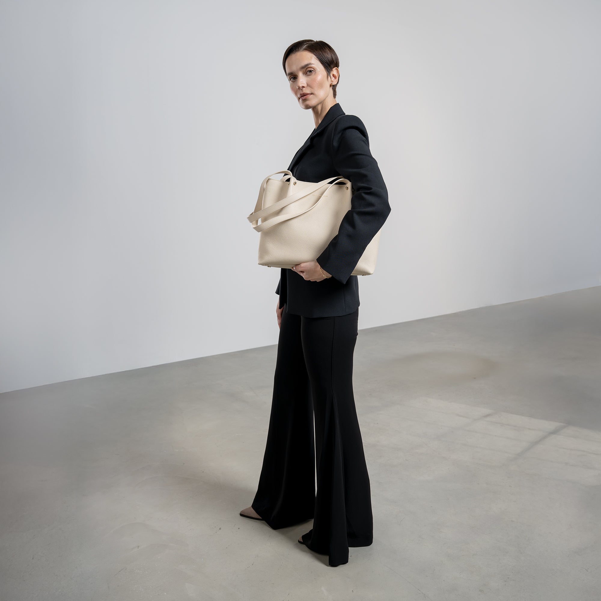 Honoré Nata cream leather shopper calfskin leather