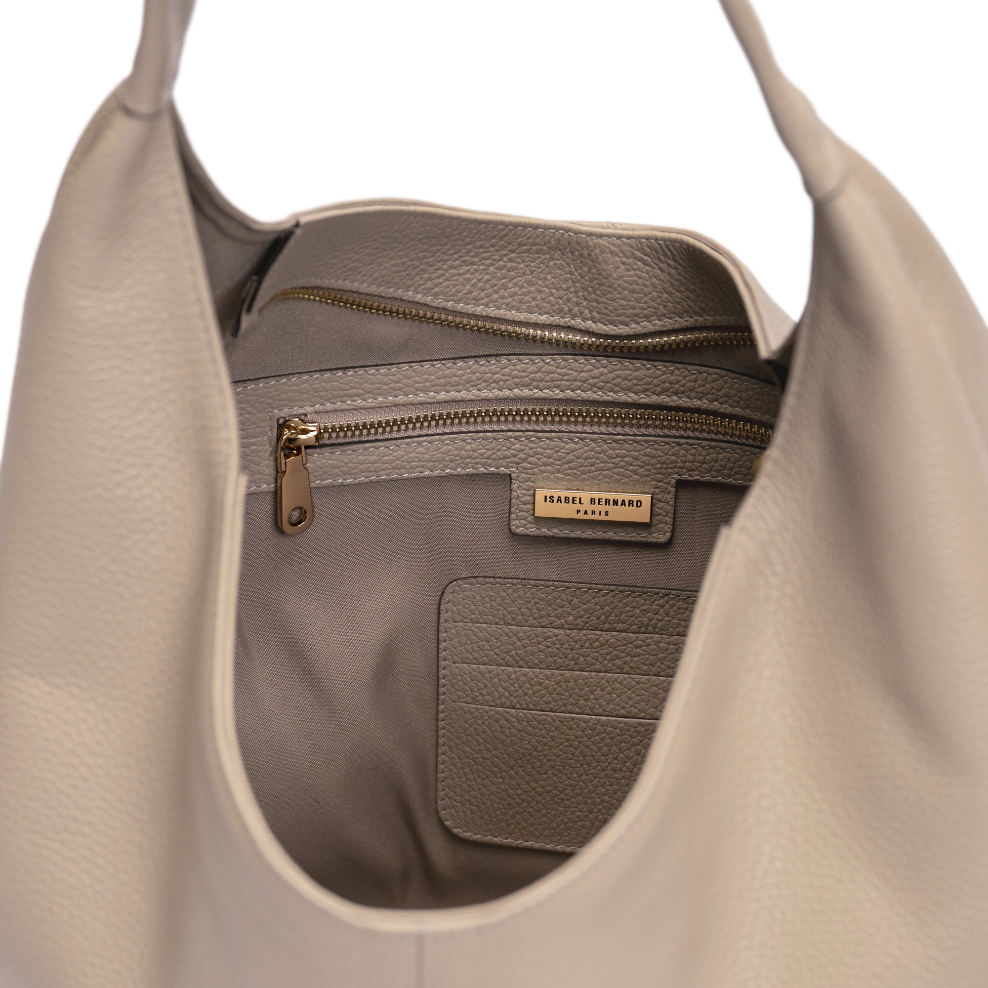 Honoré Grace taupe calfskin leather shoulder bag
