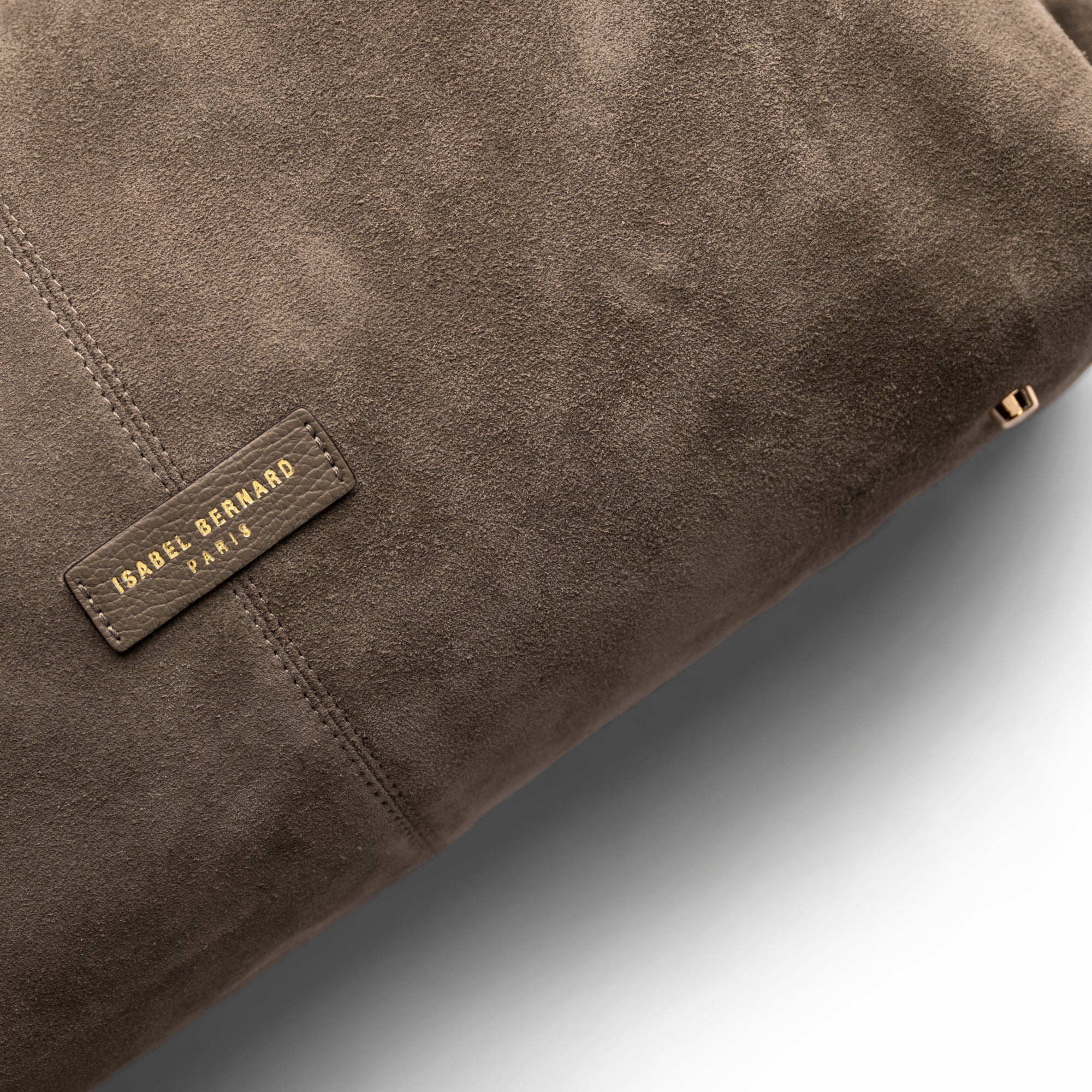 Honoré Grace taupe suede shoulder bag