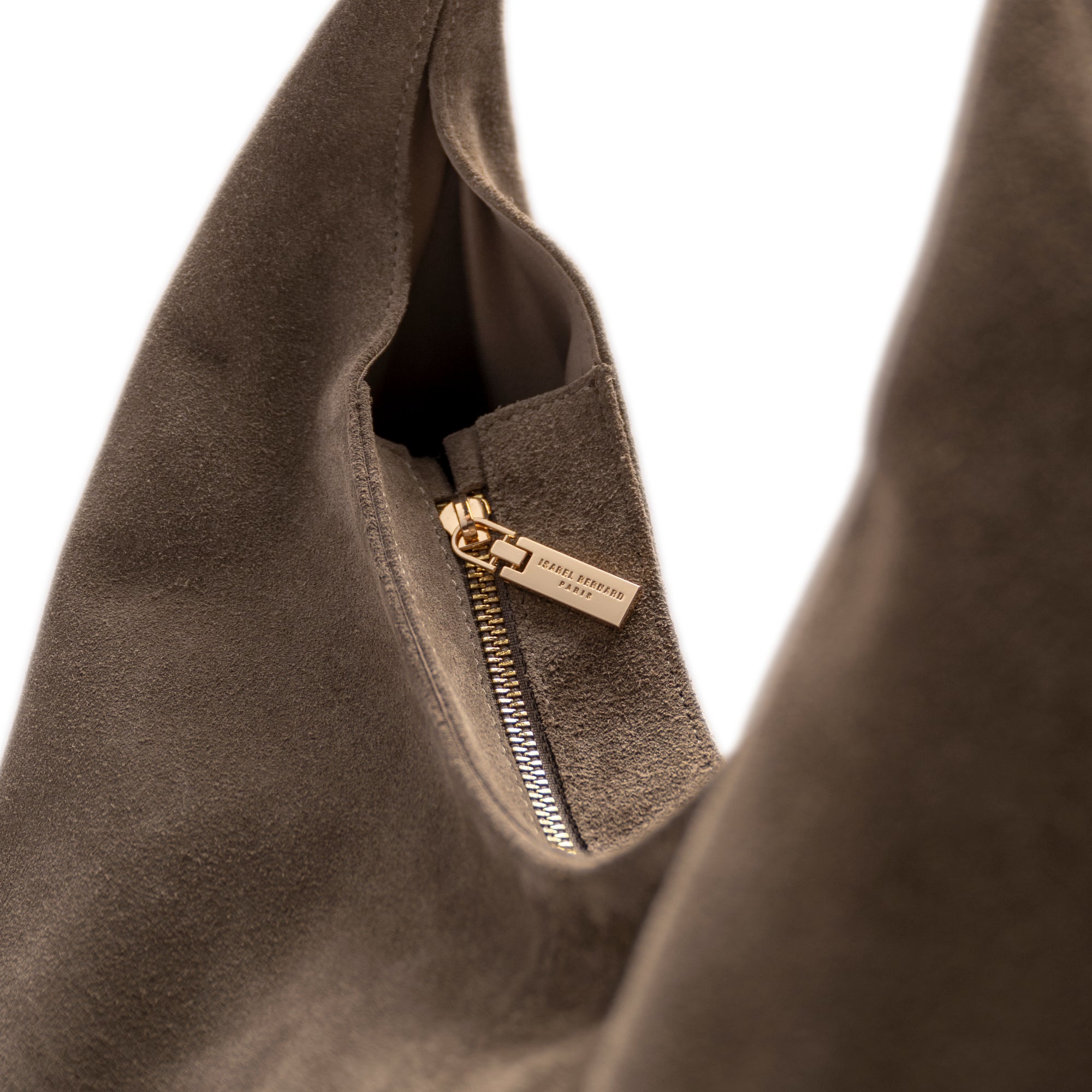 Honoré Grace taupe suede shoulder bag