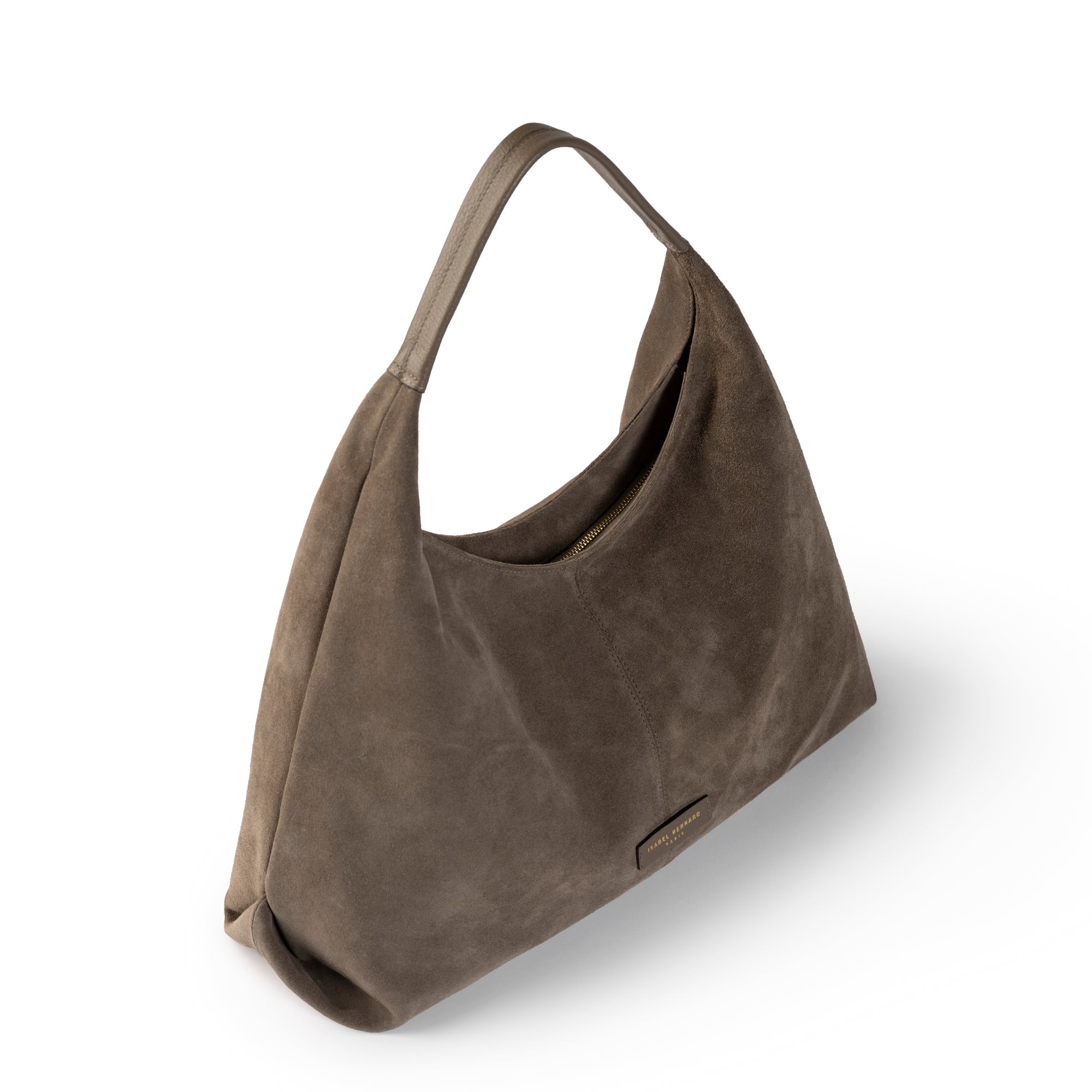 Honoré Grace taupe suede shoulder bag