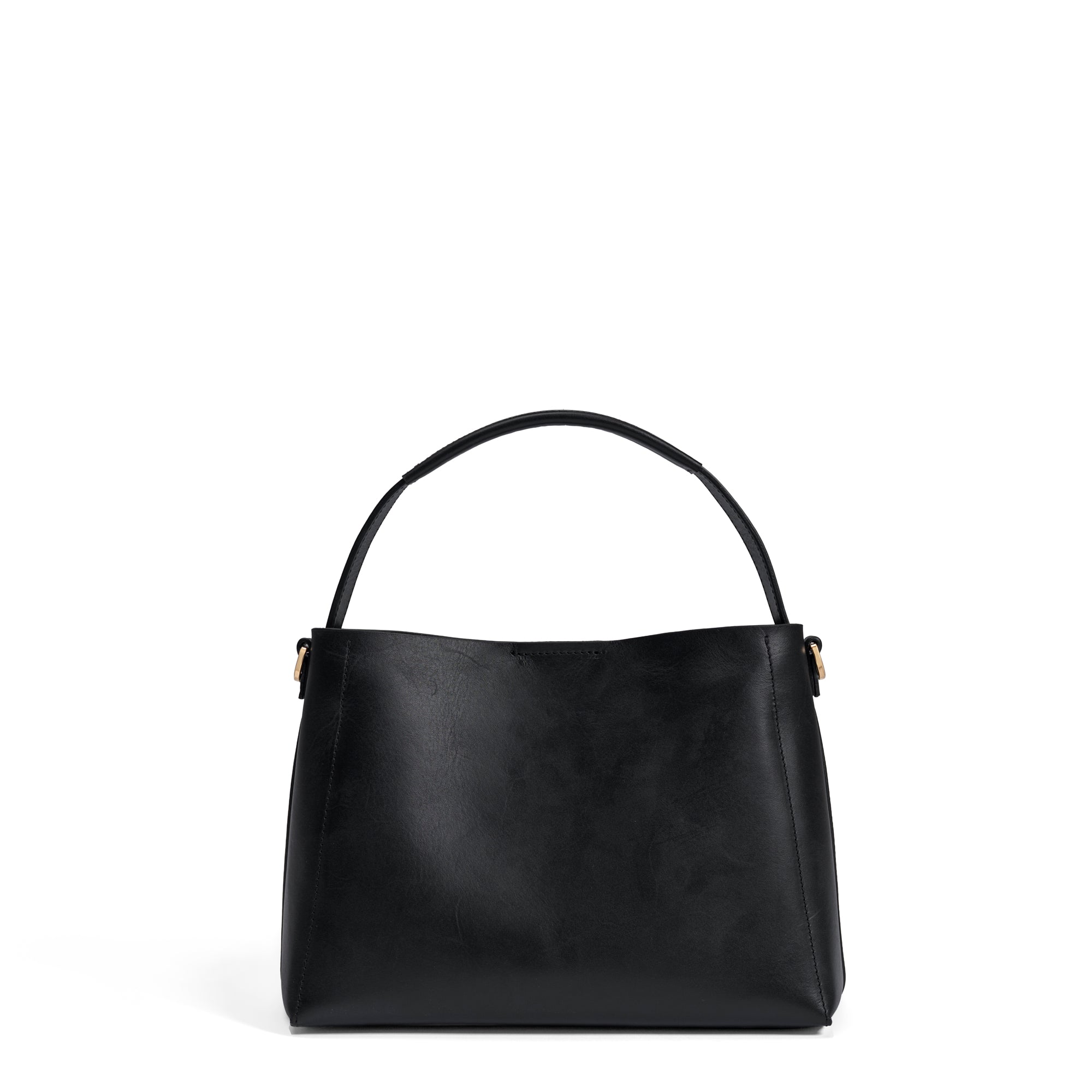 Montmartre Béatrice Midi black vegetable tanned leather handbag