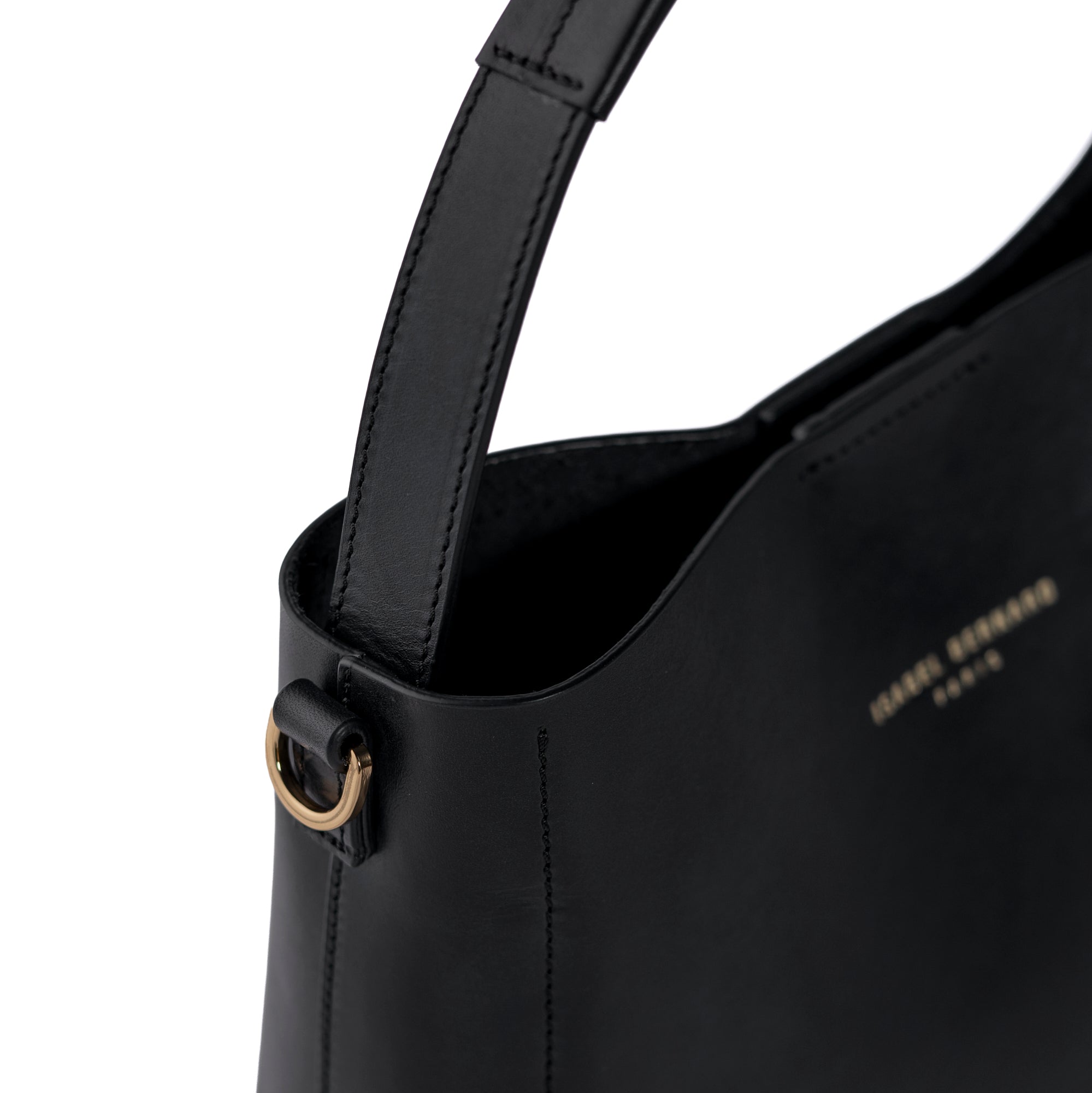Montmartre Béatrice Midi black vegetable tanned leather handbag