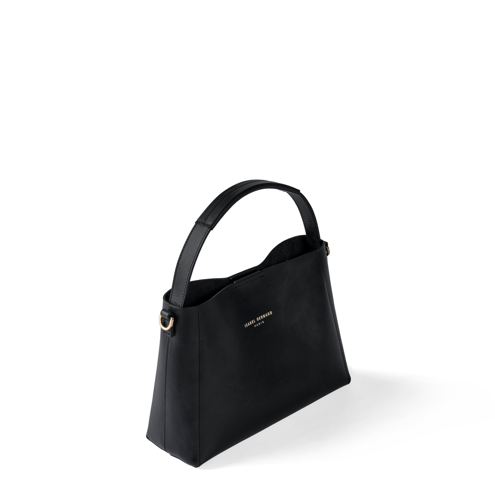 Montmartre Béatrice Midi black vegetable tanned leather handbag
