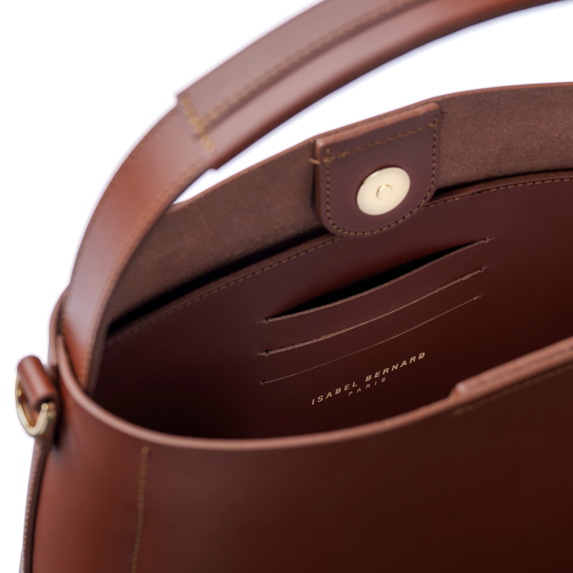 Montmartre Béatrice Midi cognac vegetable tanned leather handbag