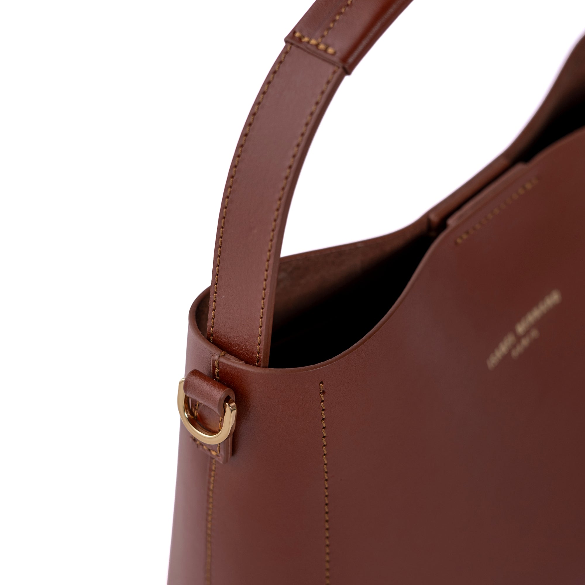 Montmartre Béatrice Midi cognac vegetable tanned leather handbag