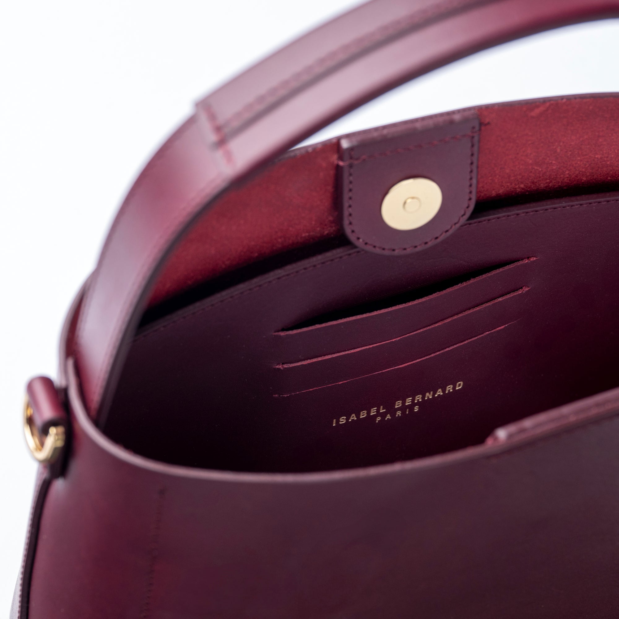 Montmartre Béatrice Midi bordeaux vegetable tanned leather handbag