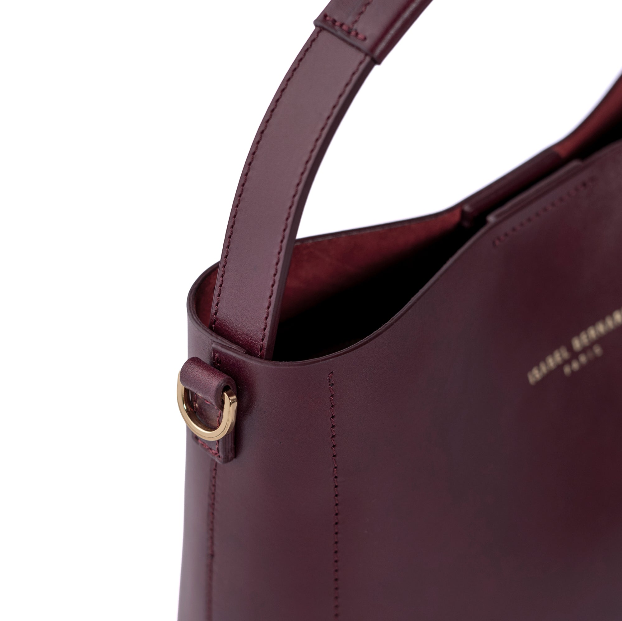 Montmartre Béatrice Midi bordeaux vegetable tanned leather handbag