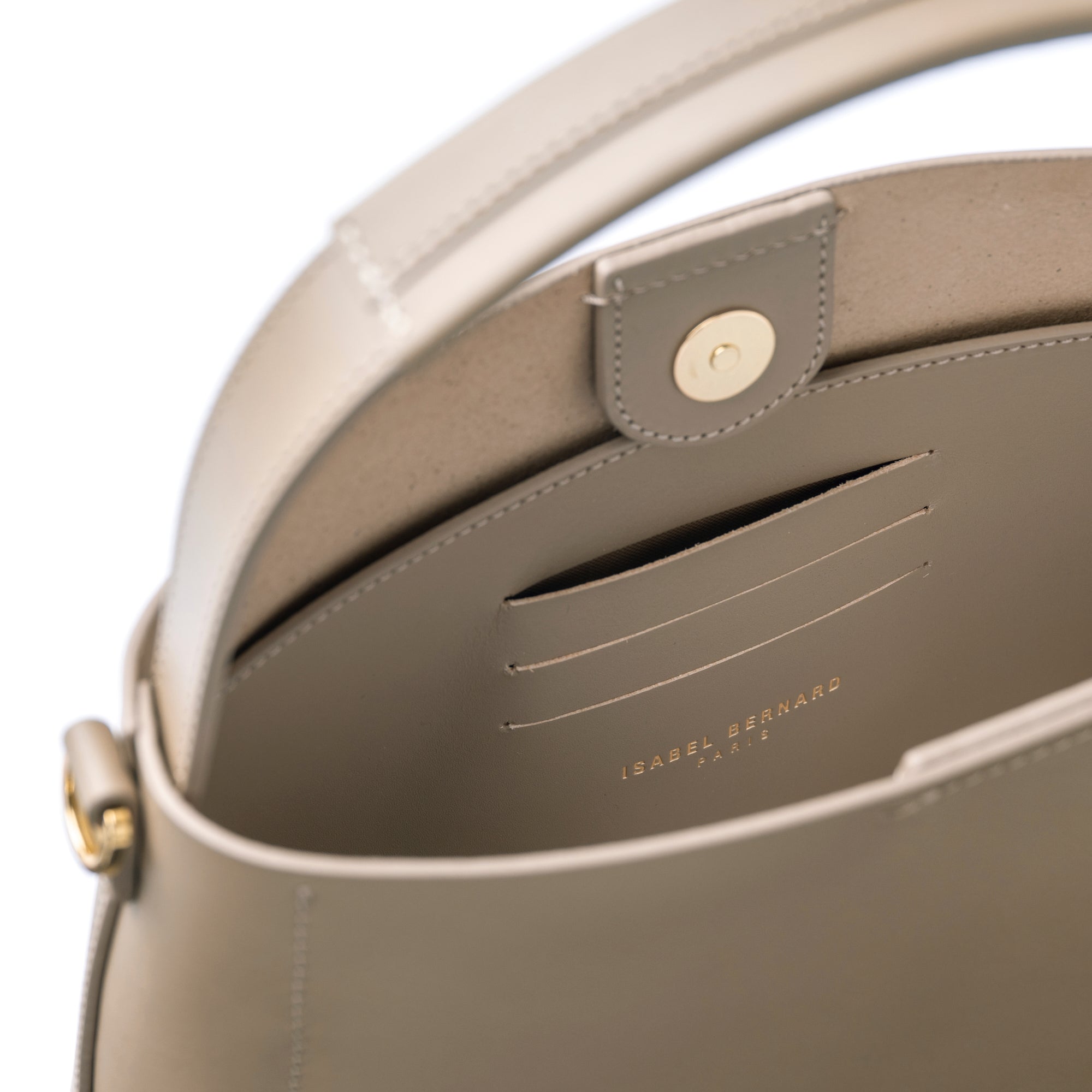 Montmartre Béatrice Midi taupe vegetable tanned leather handbag