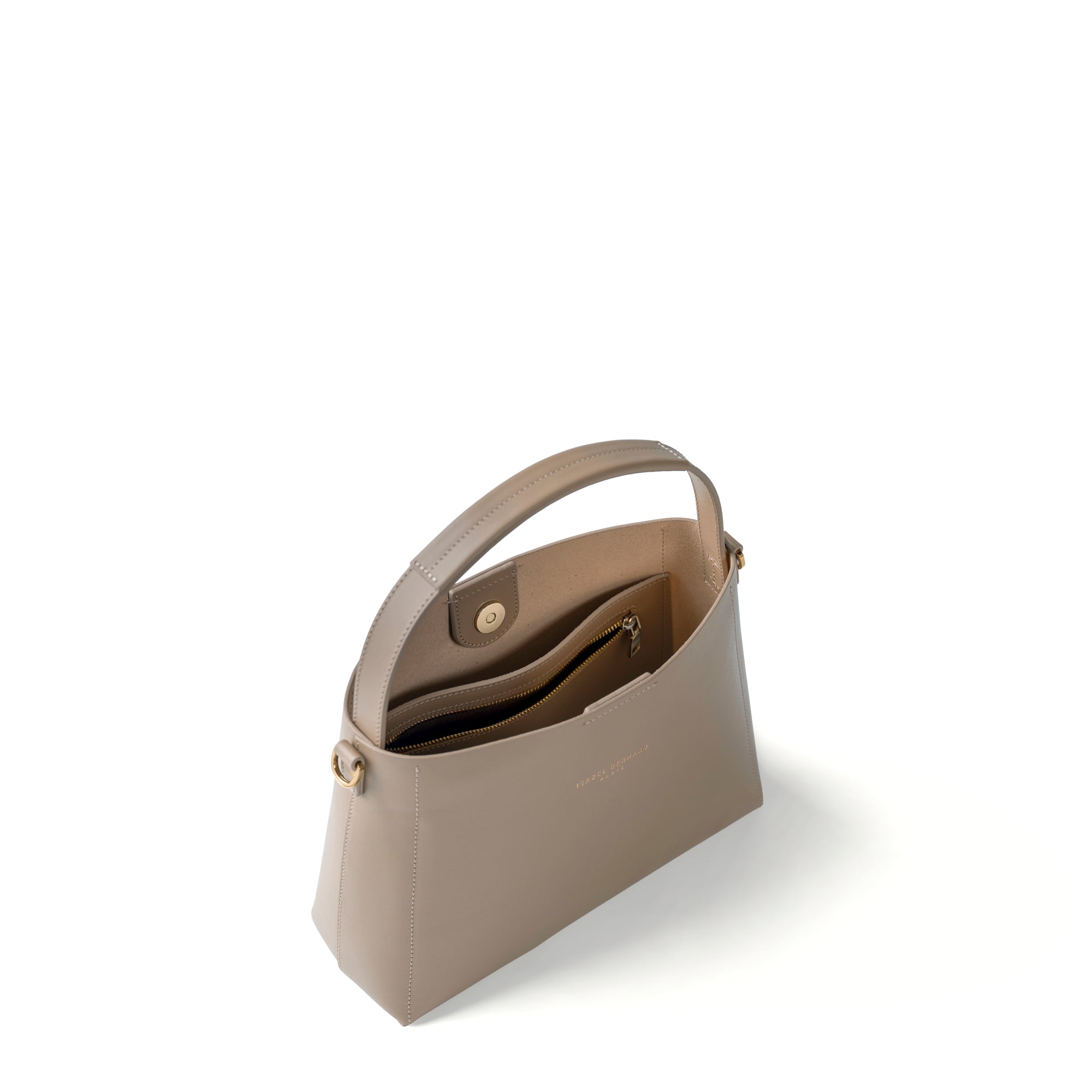 Montmartre Béatrice Midi taupe vegetable tanned leather handbag