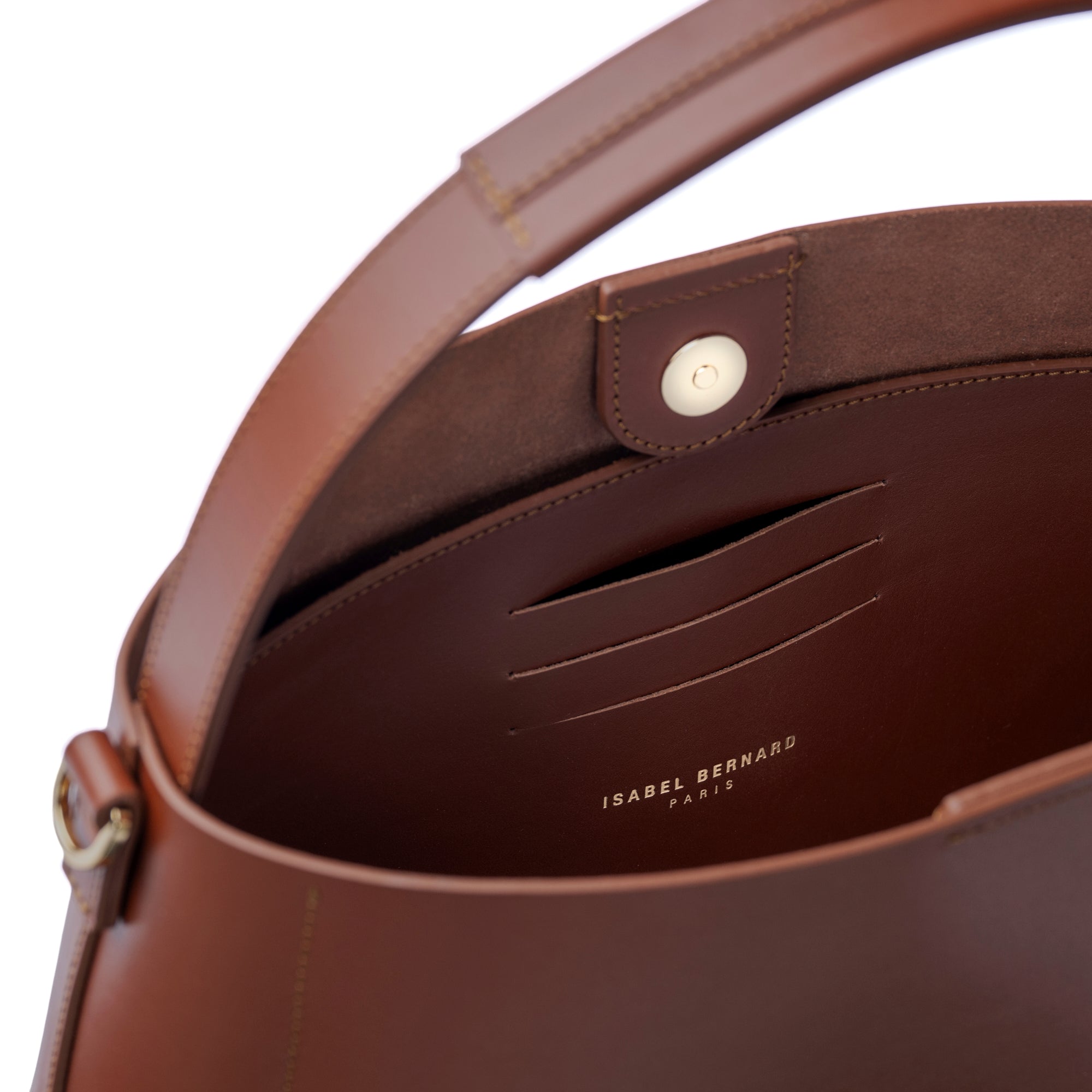 Montmartre Béatrice cognac vegetable tanned leather handbag