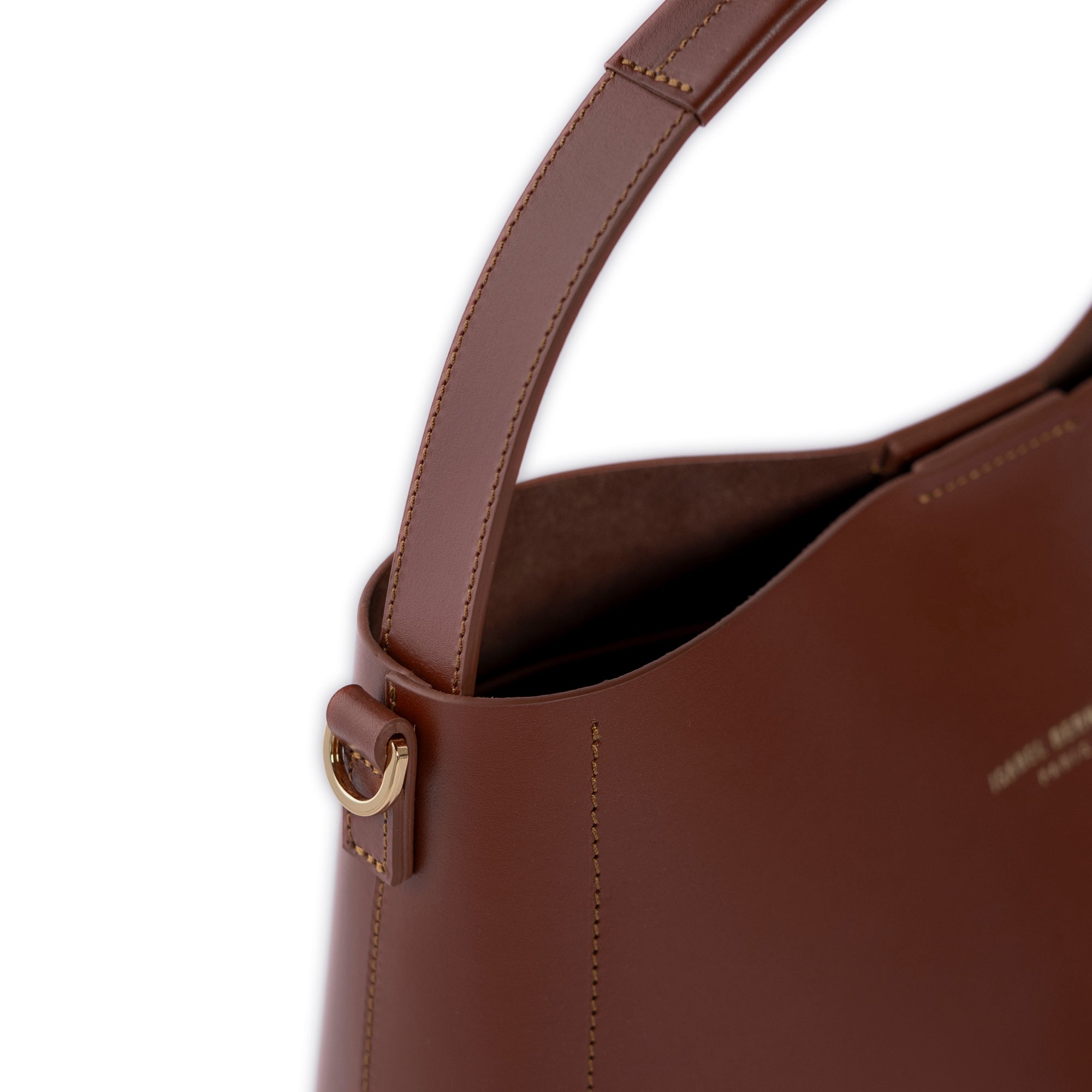 Montmartre Béatrice cognac vegetable tanned leather handbag