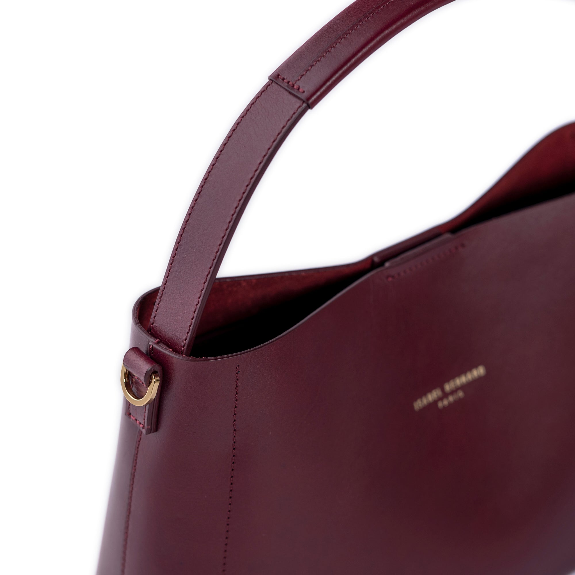 Montmartre Béatrice bordeaux vegetable tanned leather handbag