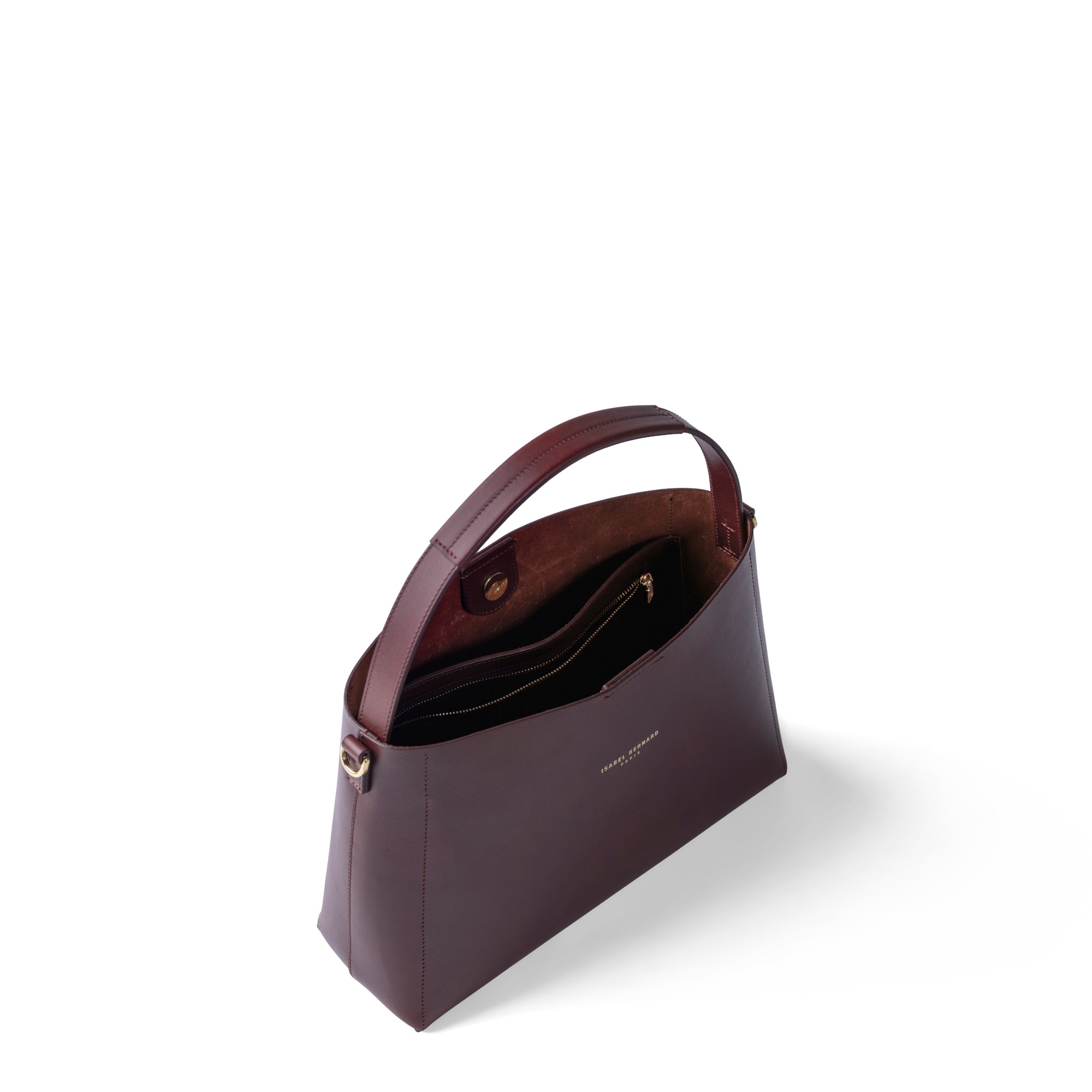 Montmartre Béatrice bordeaux vegetable tanned leather handbag