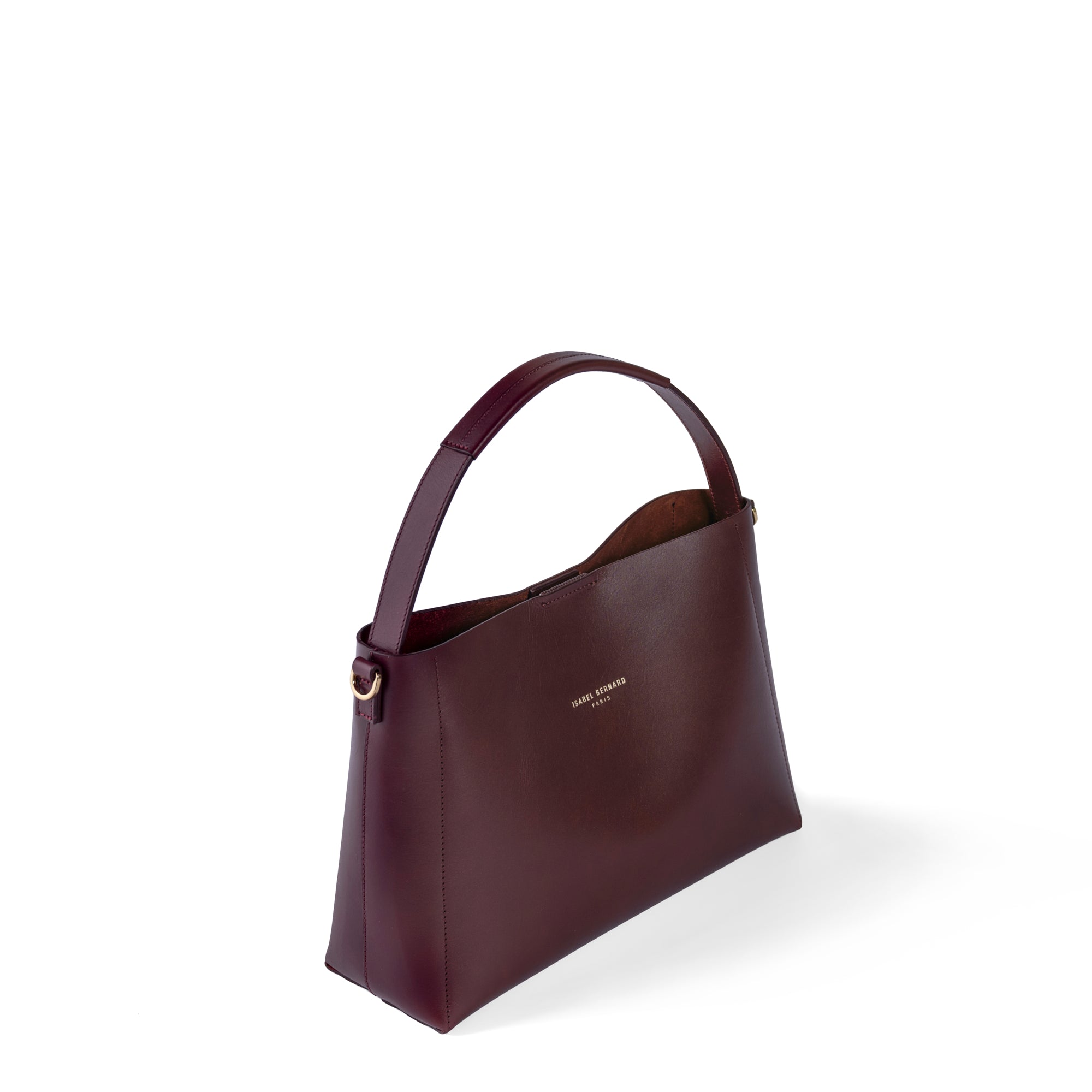 Montmartre Béatrice bordeaux vegetable tanned leather handbag