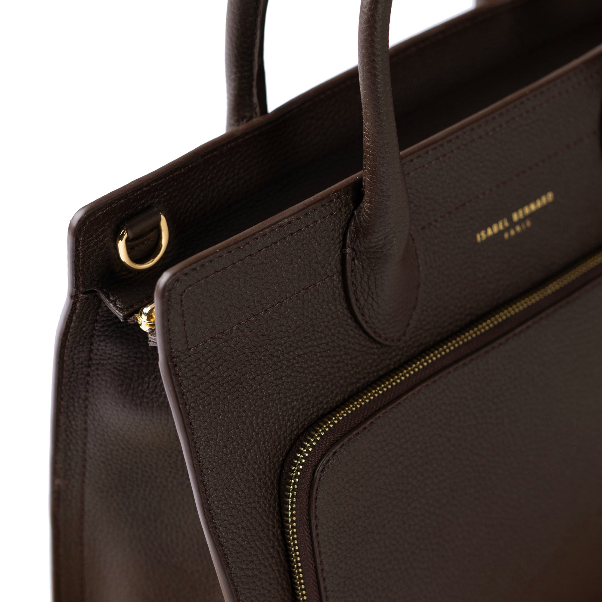 Honoré Nadine brown calfskin leather handbag with 13 inch laptop pocket