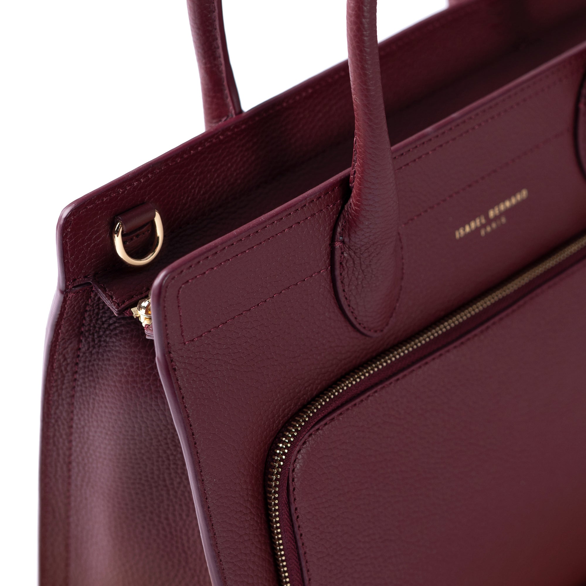 Honoré Nadine red calfskin leather handbag with 13 inch laptop pocket