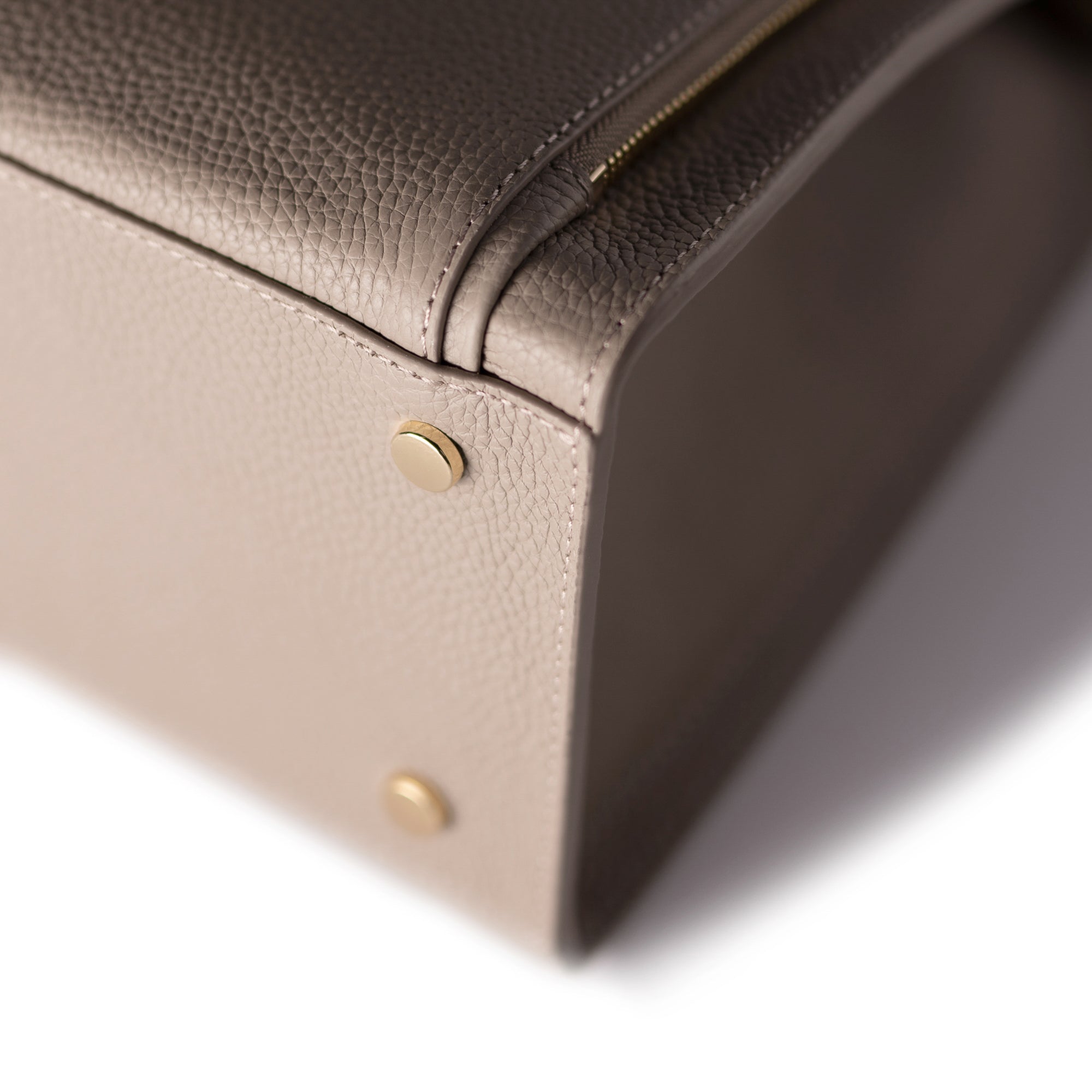 Honoré Nadine taupe calfskin leather handbag with 13 inch laptop pocket