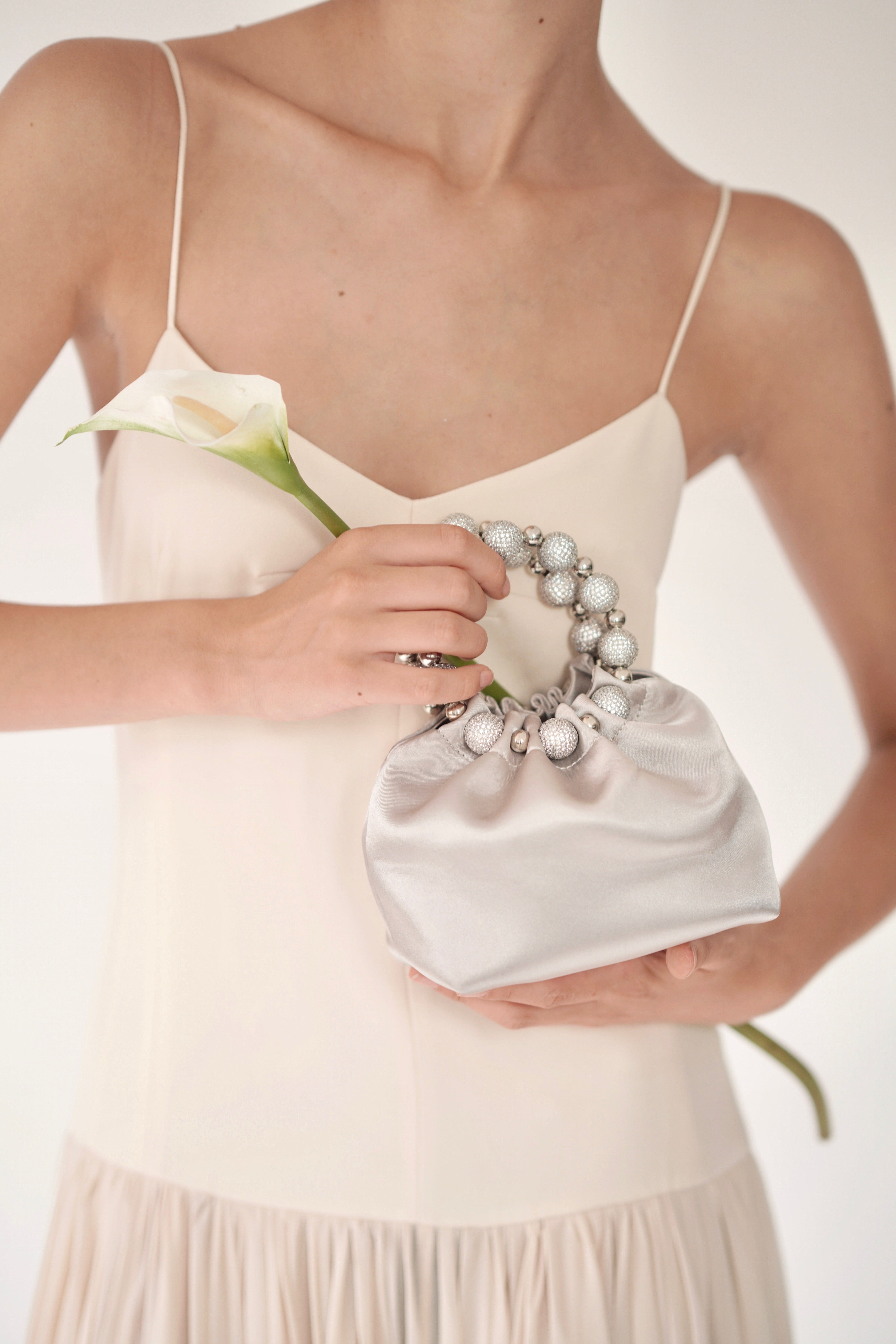 Mini Silver Diamond Handbag