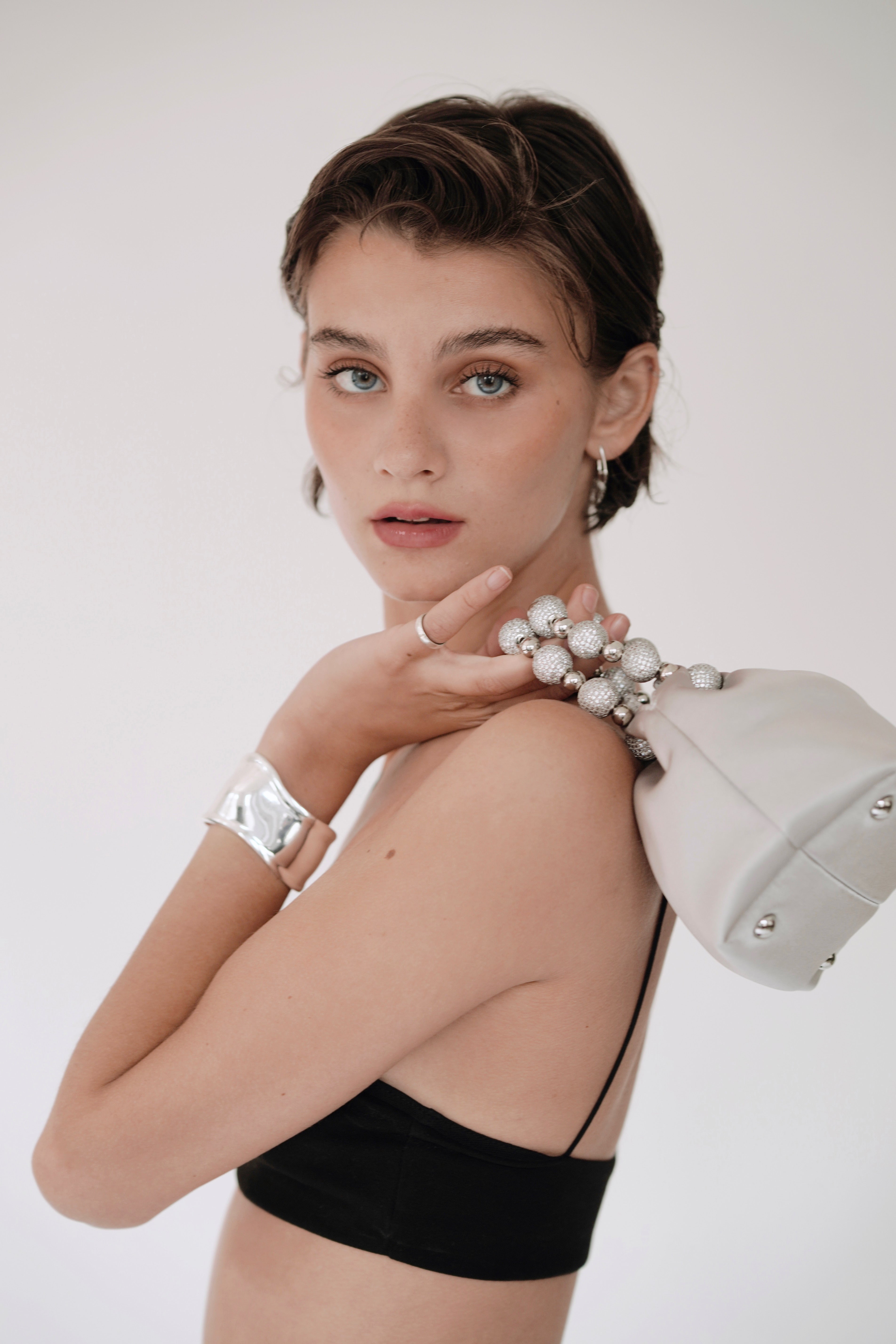 Mini Silver Diamond Handbag