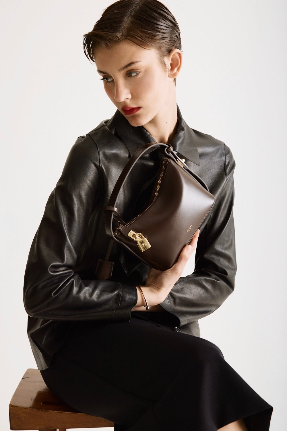 Mini Gold Chocolate Hobo Bag