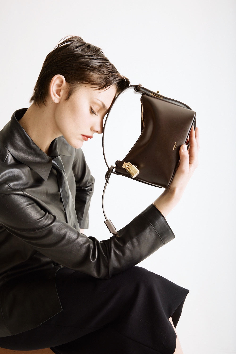 Mini Gold Chocolate Hobo Bag