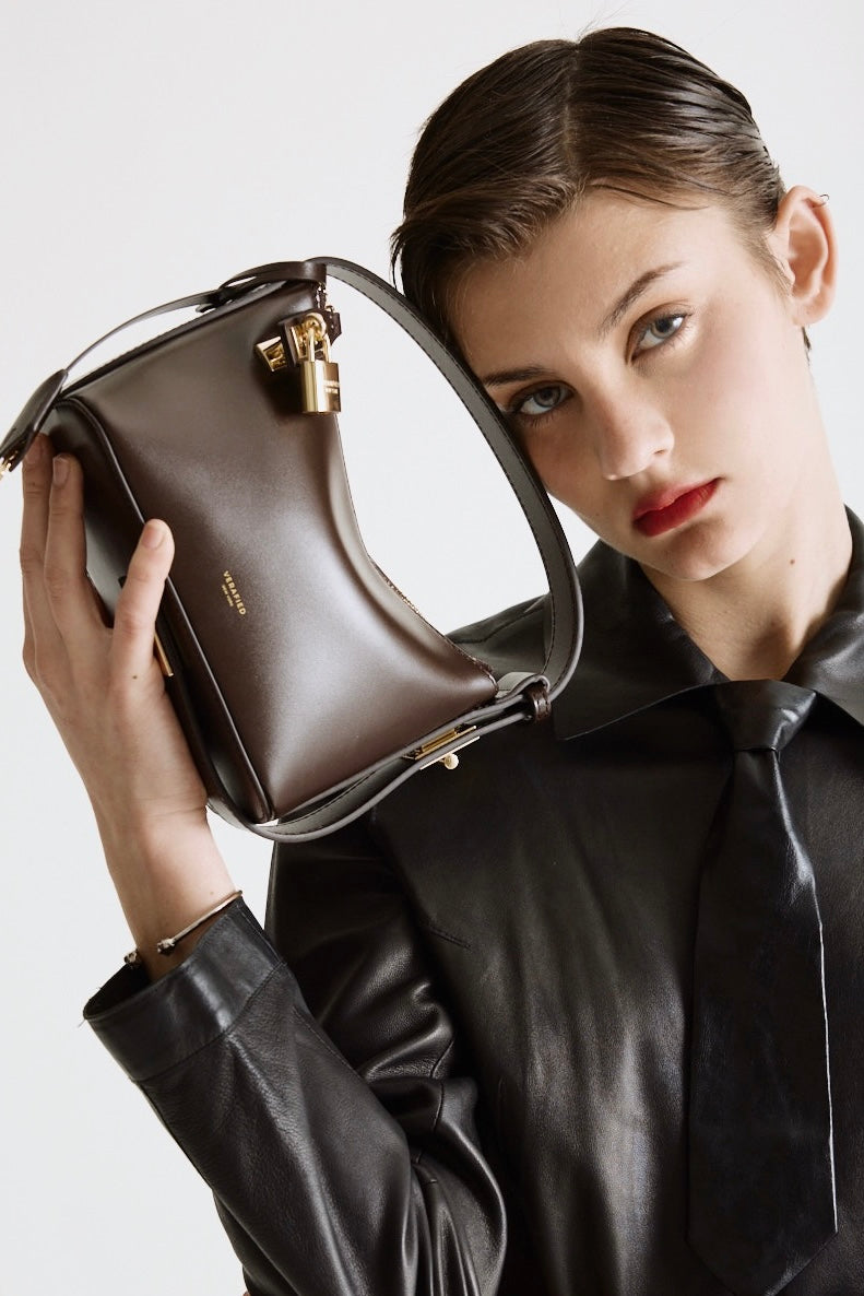 Mini Gold Chocolate Hobo Bag