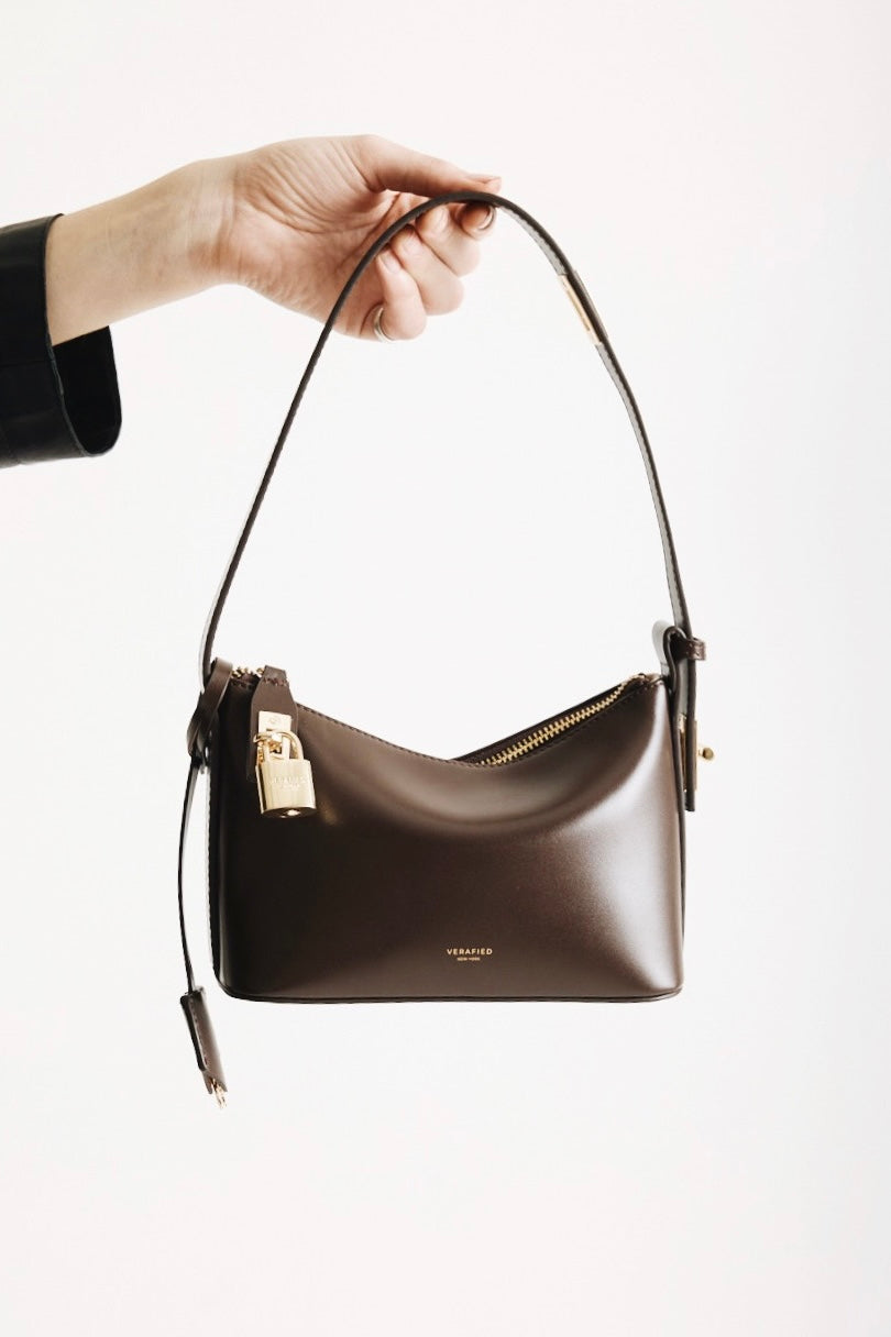 Mini Gold Chocolate Hobo Bag