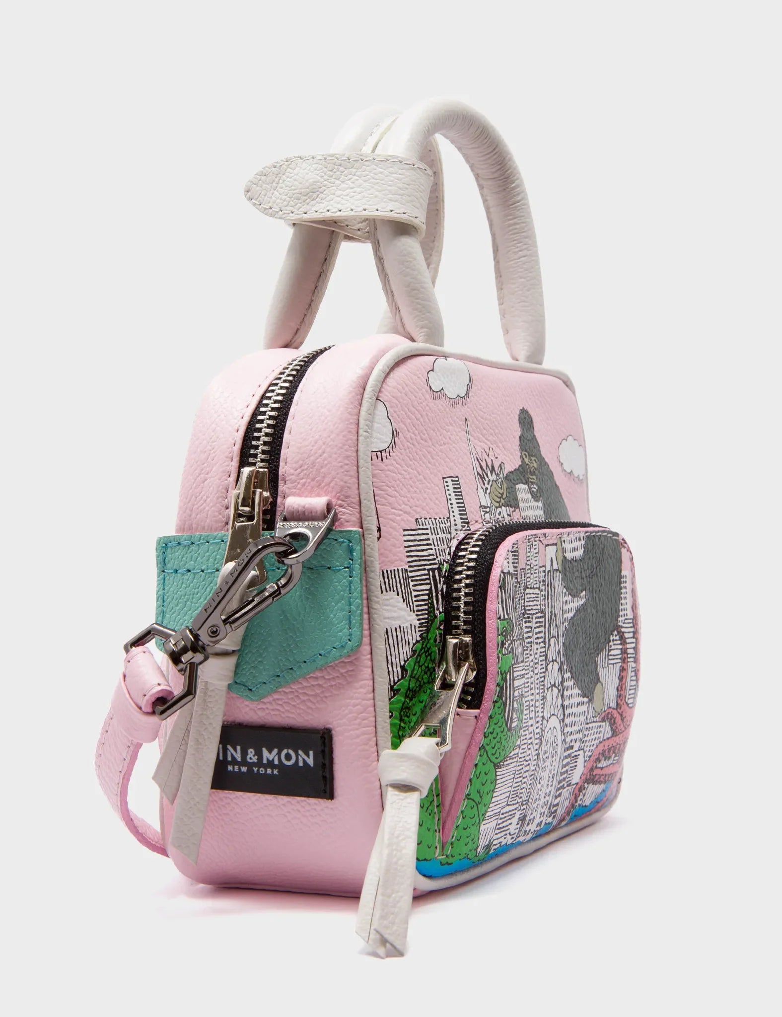 Marino Mini Crossbody Parfait Pink Leather Bag - Hairy Harold Design