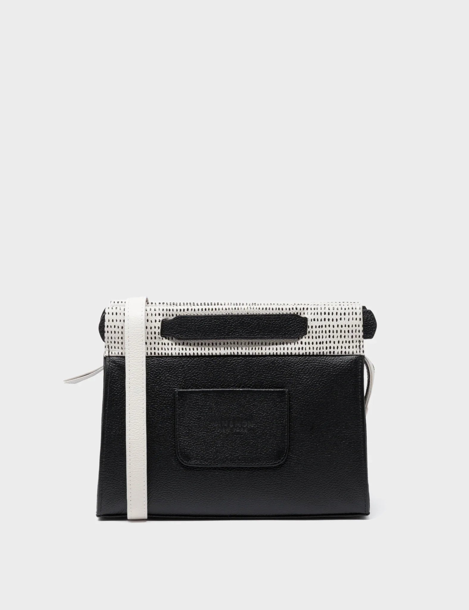 Vali Small Crossbody Cream and Black Leather Bag - Pigeonista Design