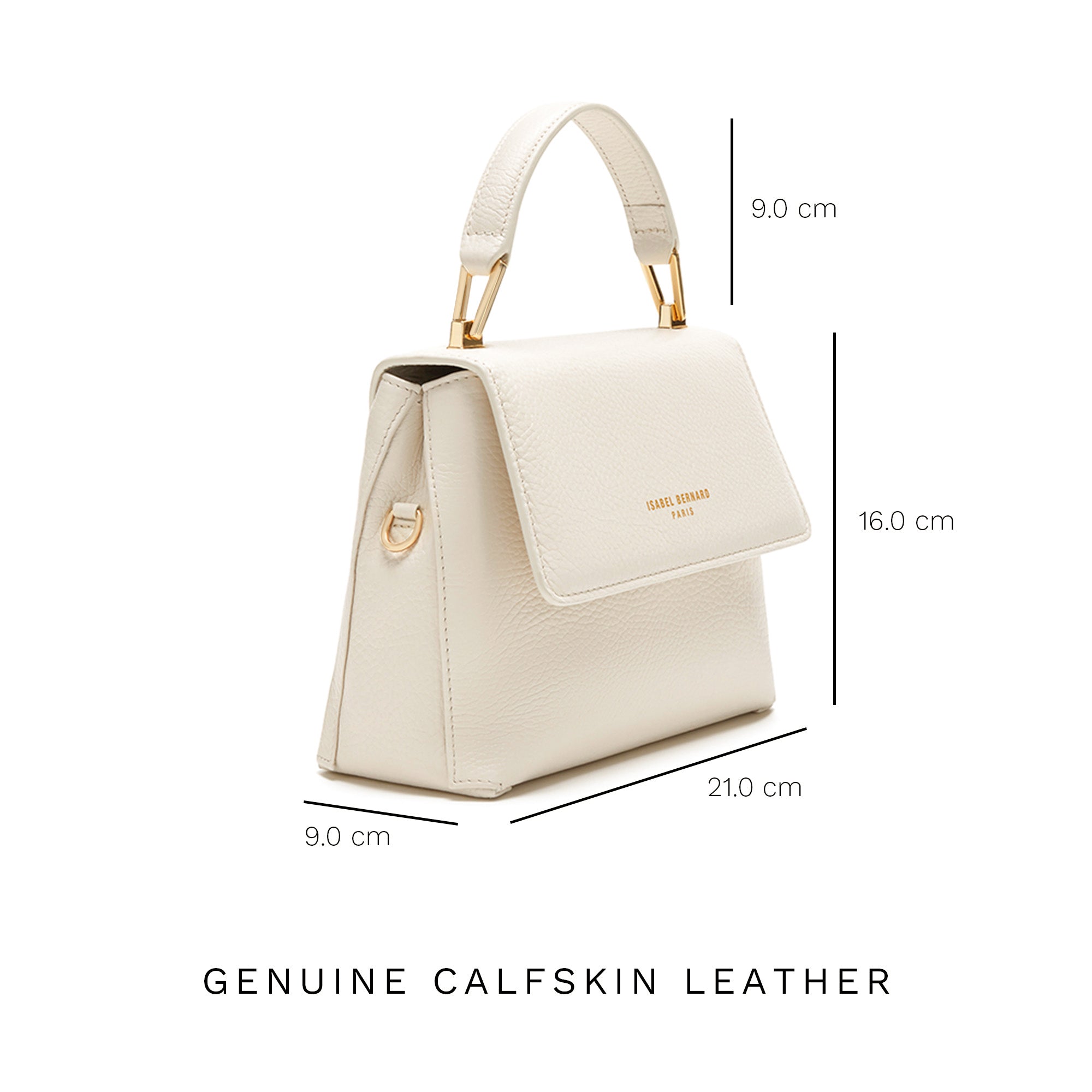 Femme Forte Heline cream calfskin leather handbag