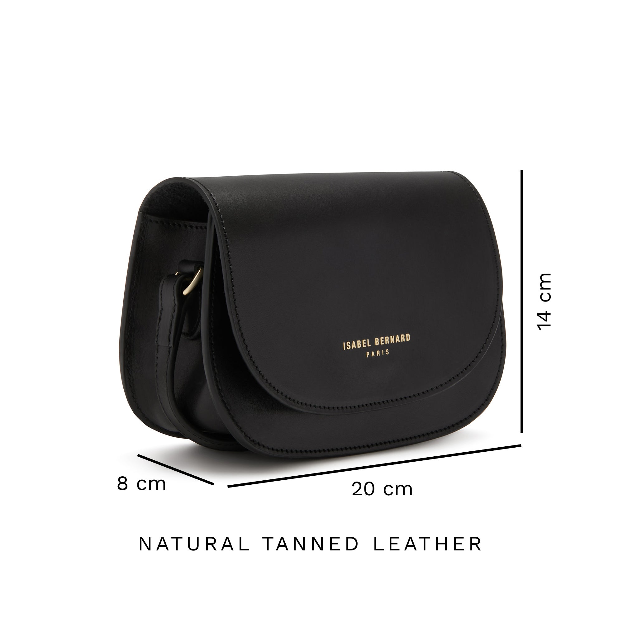 Montmartre Manon black vegetable tanned leather crossbody bag