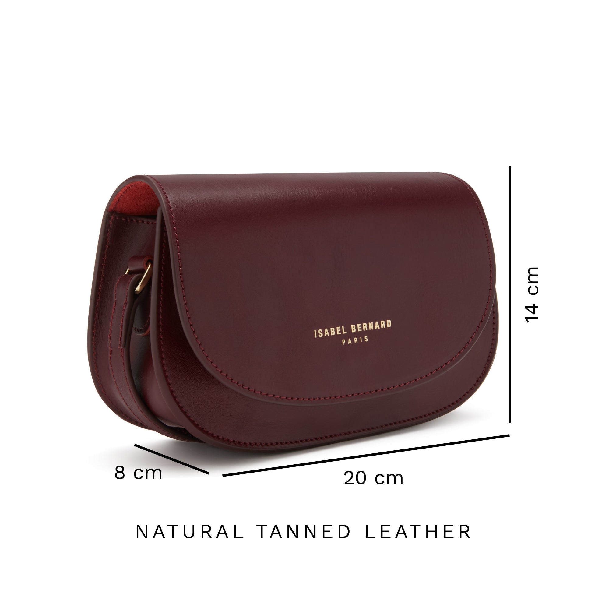 Montmartre Manon bordeaux red vegetable tanned leather crossbody bag
