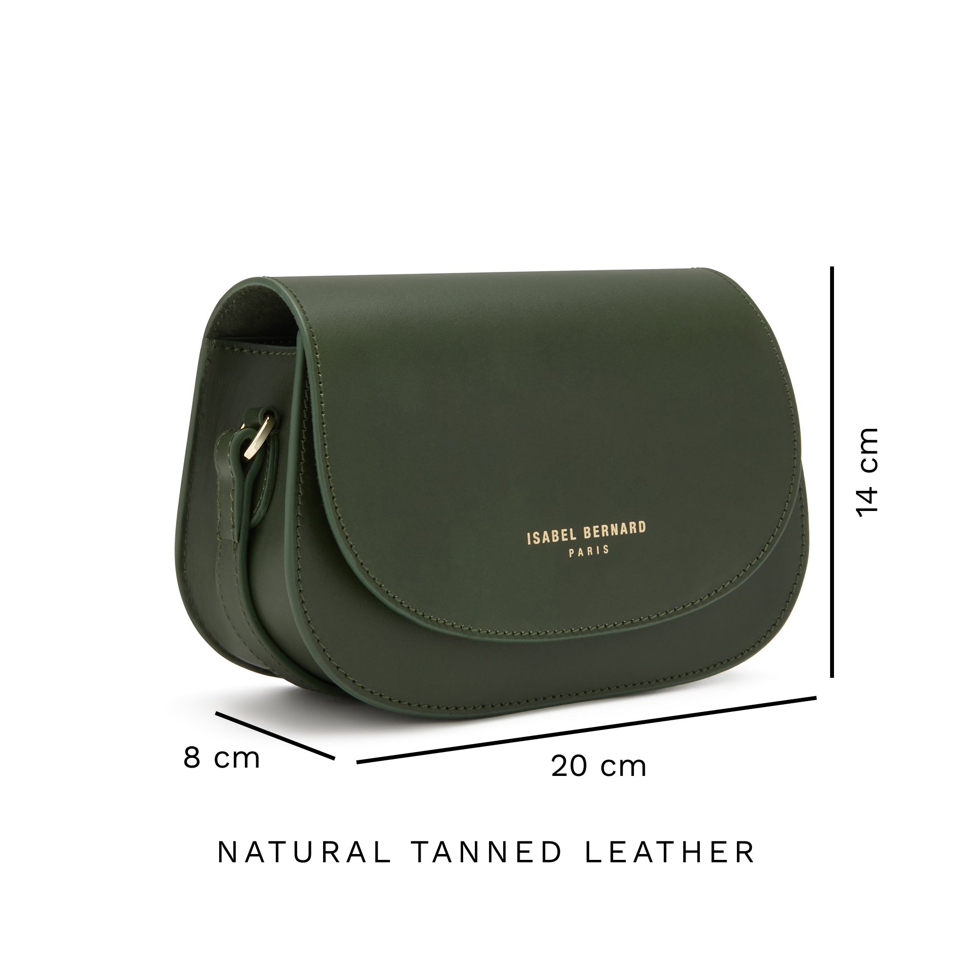 Montmartre Manon green vegetable tanned leather crossbody bag