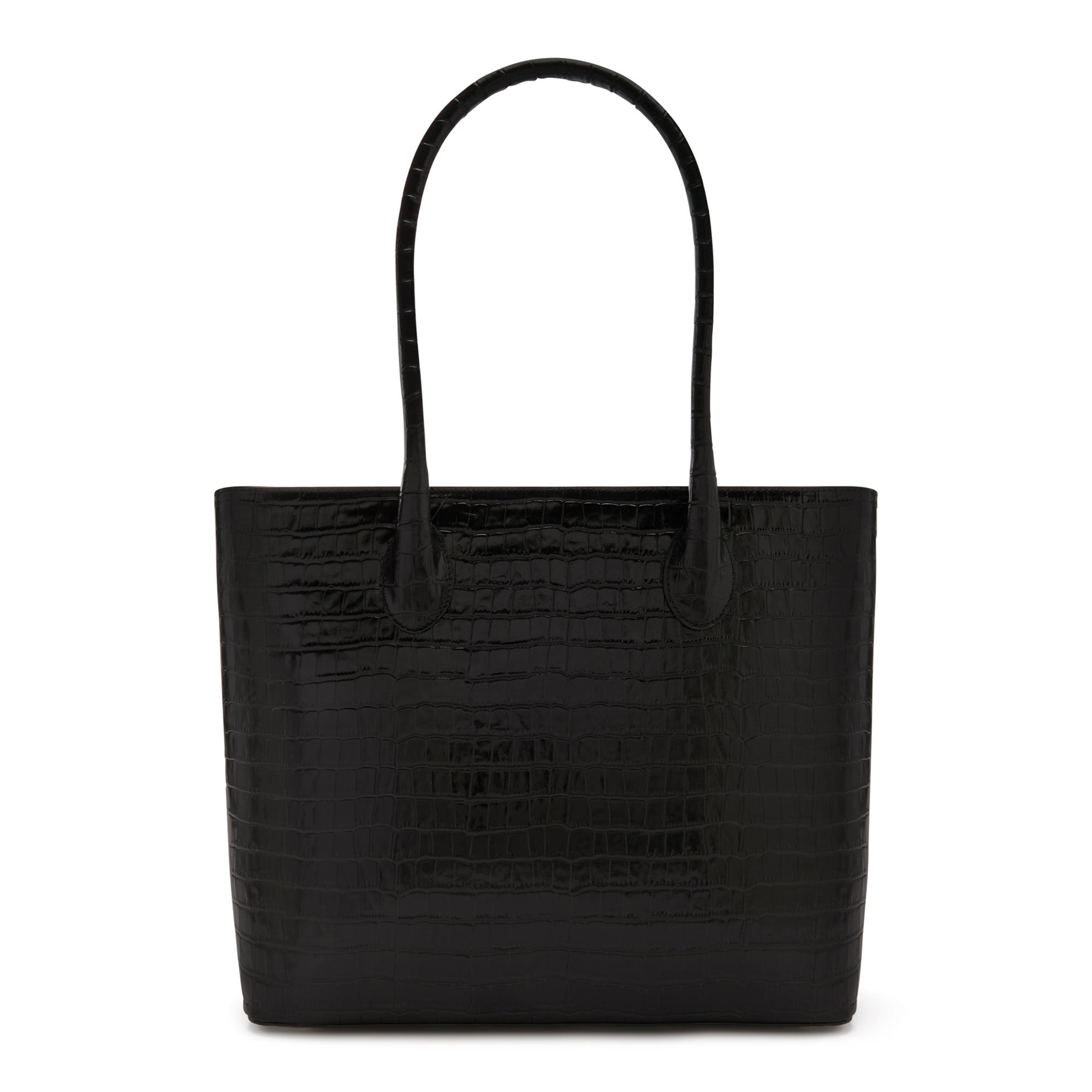 Honoré Lysanne croco black calfskin leather shopper