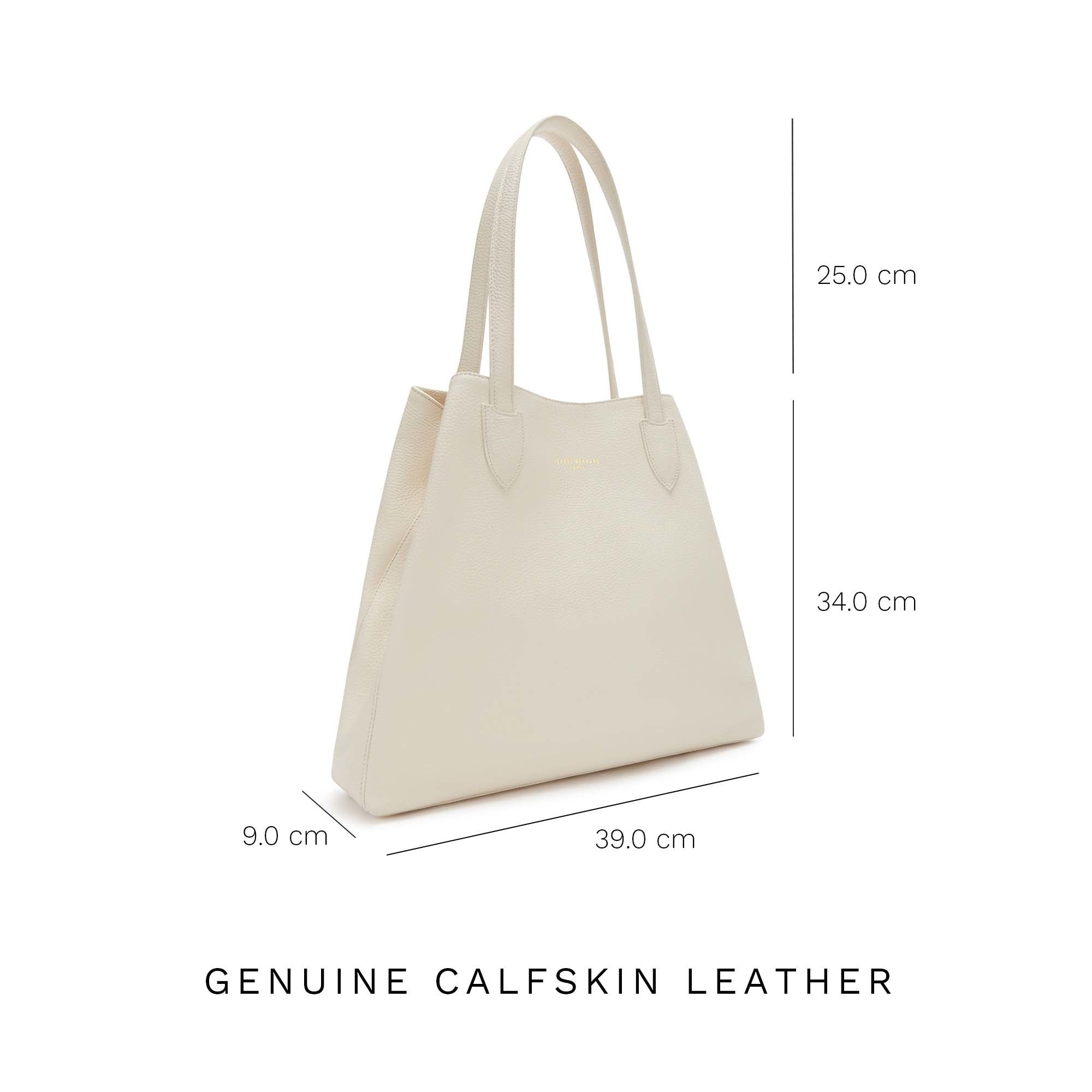 Honoré Francine cream calfskin leather shopper