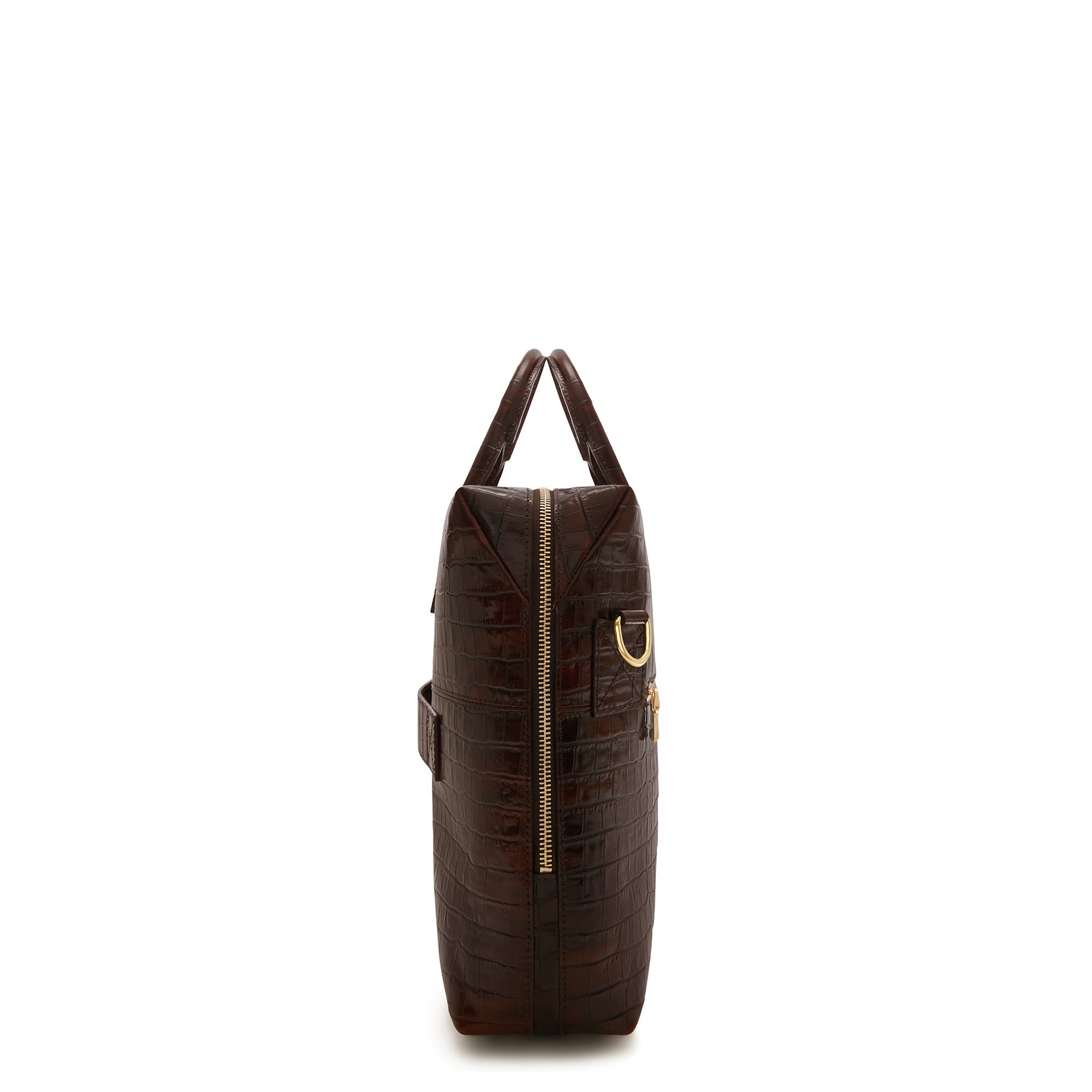 Honoré Anique croco brown leather handbag with 16.4 inch laptop pocket