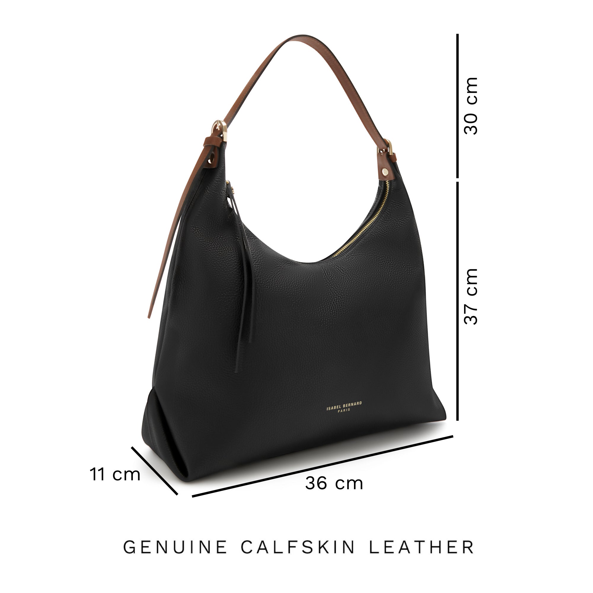 Honoré Muriel black calfskin leather shoulder bag