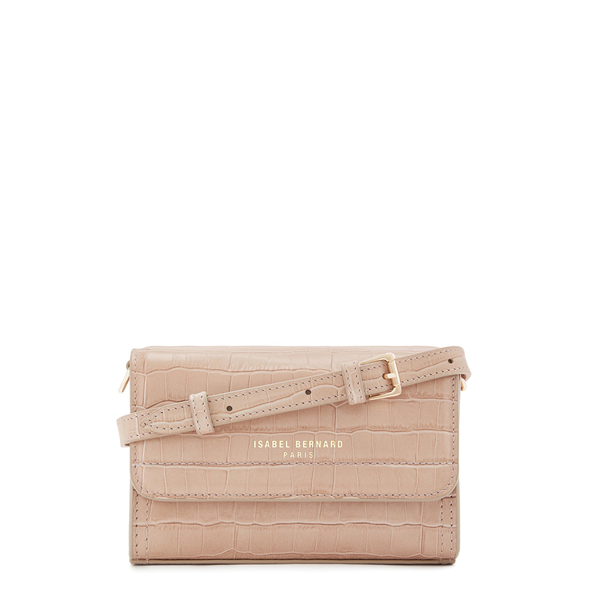 Femme Forte Kim croco beige calfskin leather crossbody bag