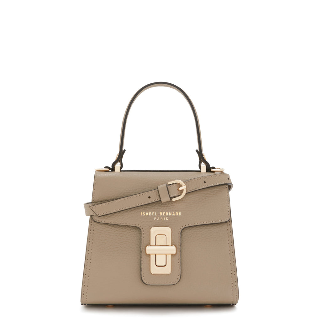 Femme Forte Simone Mini taupe leather handbag calfskin leather