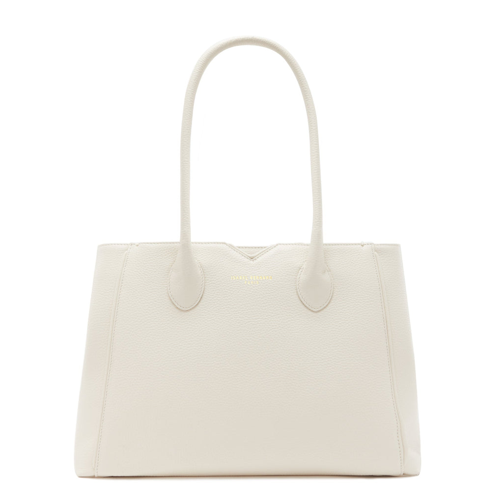 Cadeau d'Isabel cream calfskin leather handbag and wallet set
