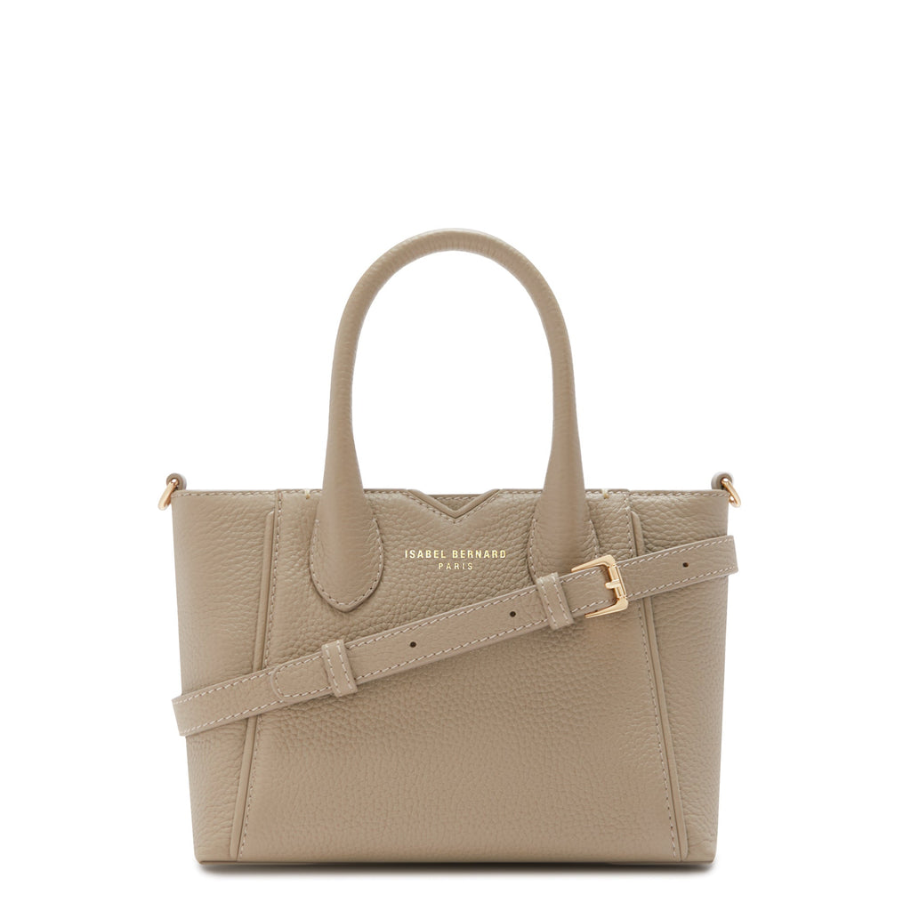 Honoré Cloe Mini taupe calfskin leather handbag