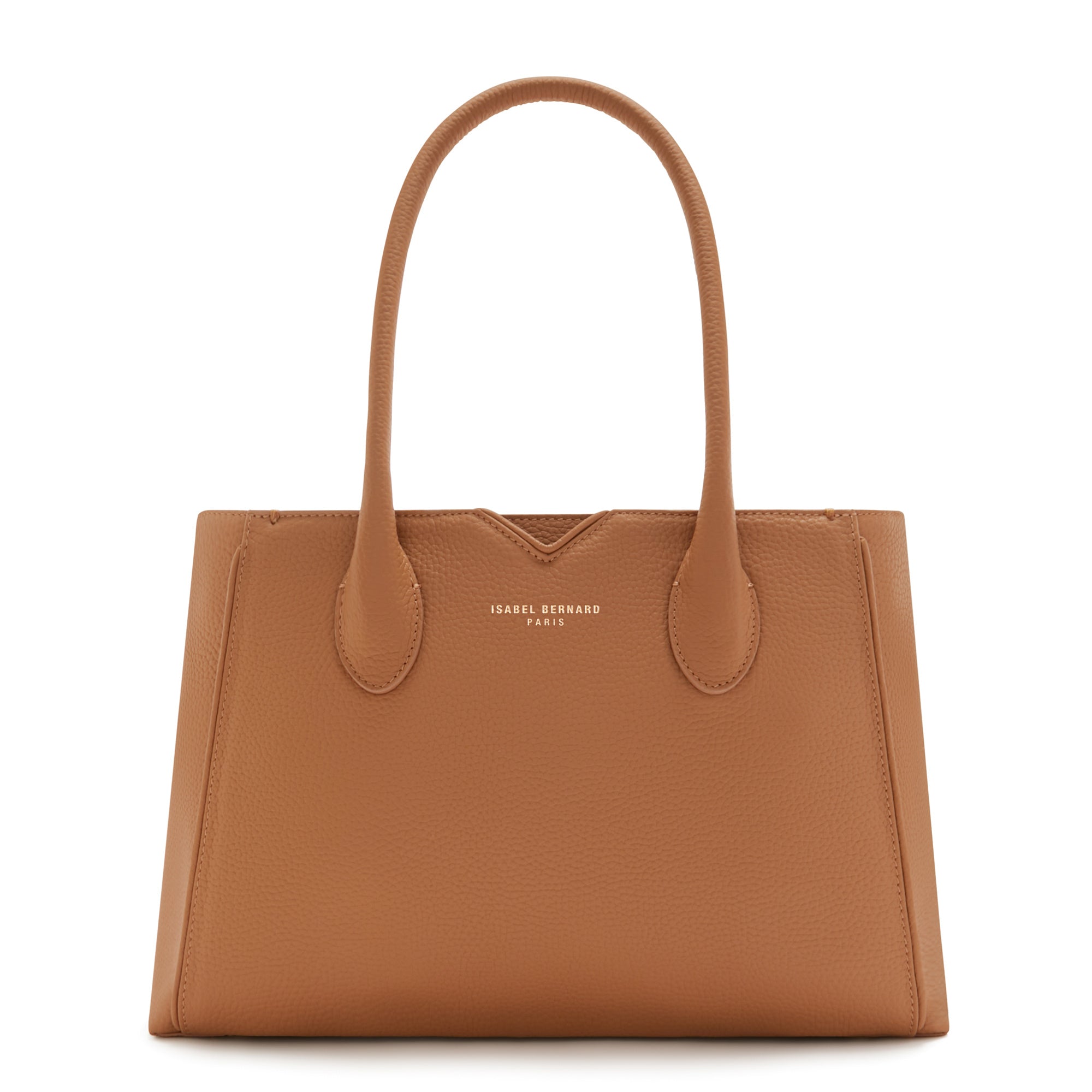 Cadeau d'Isabel camel calfskin leather handbag and wallet set