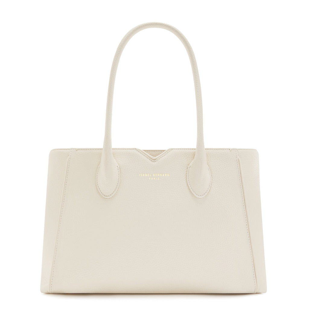Cadeau d'Isabel cream calfskin leather handbag and wallet set