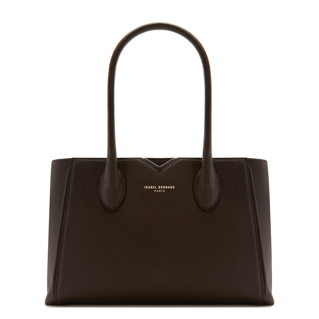 Honoré Cloe Midi brown calfskin leather handbag