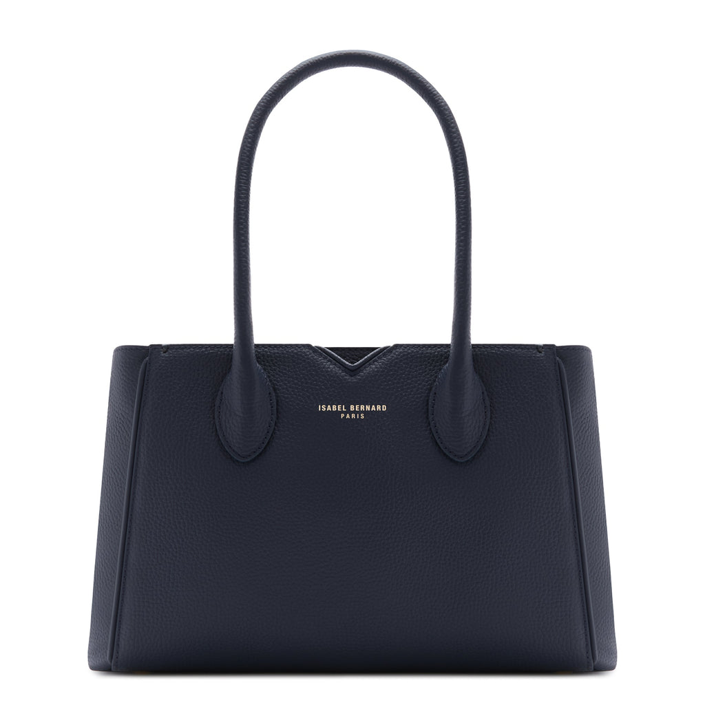 Honoré Cloe Midi blue calfskin leather handbag
